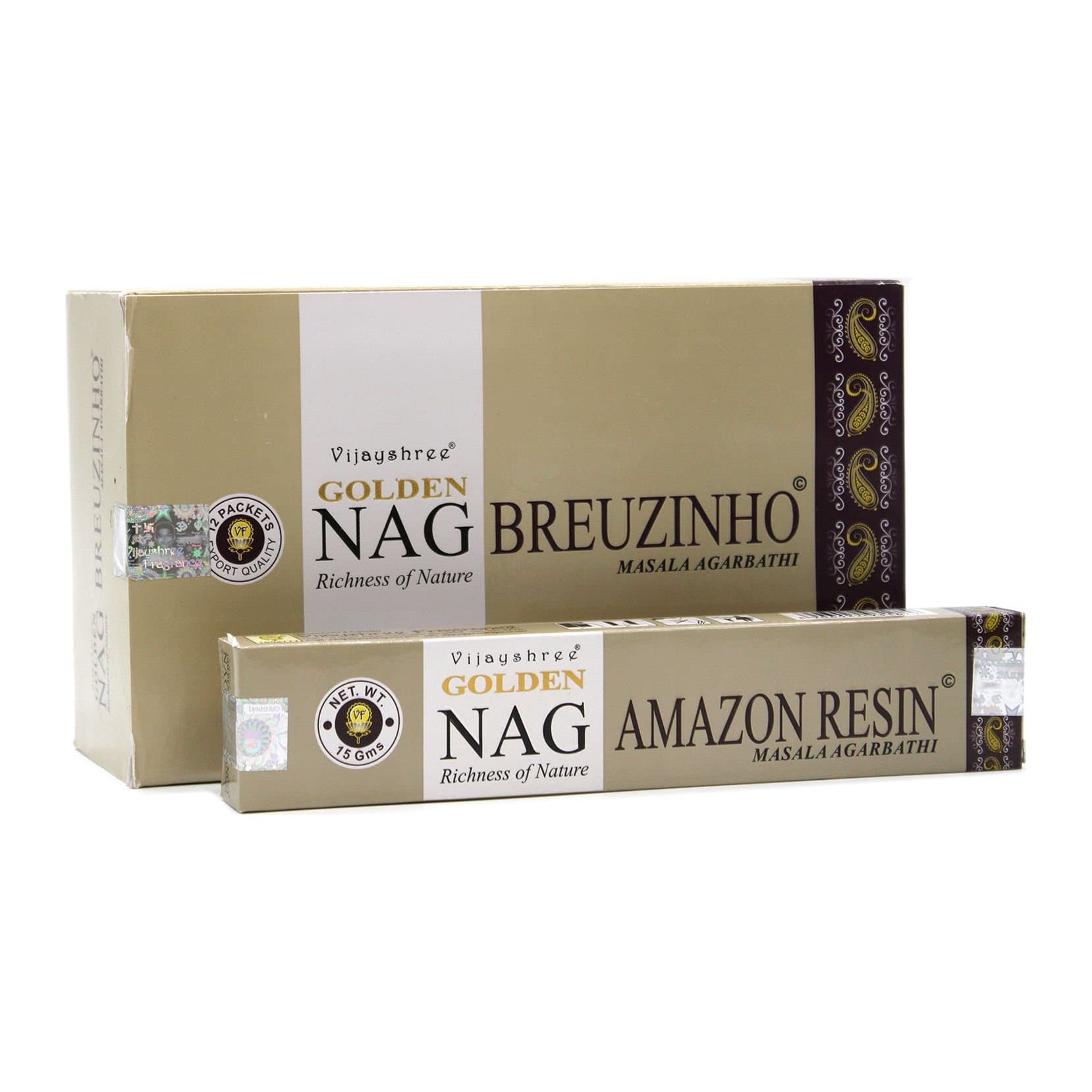 Golden Nag incense, pack of 2 packs of 15 g each