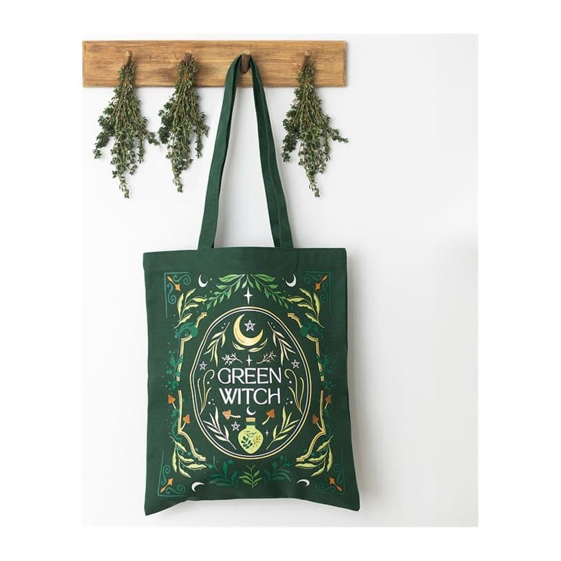 Green Witch botanical tote bag