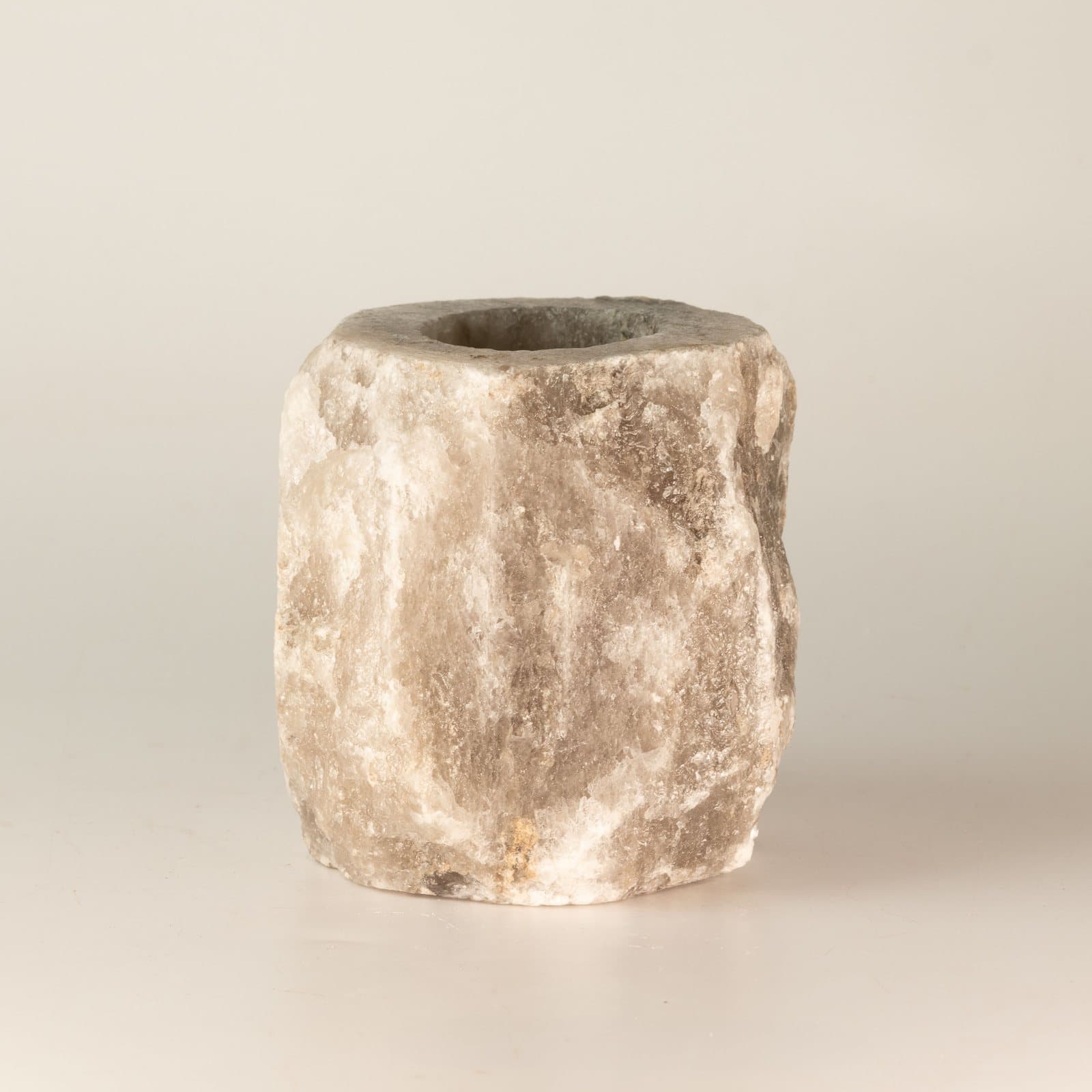 Grey Himalayan salt candle holder