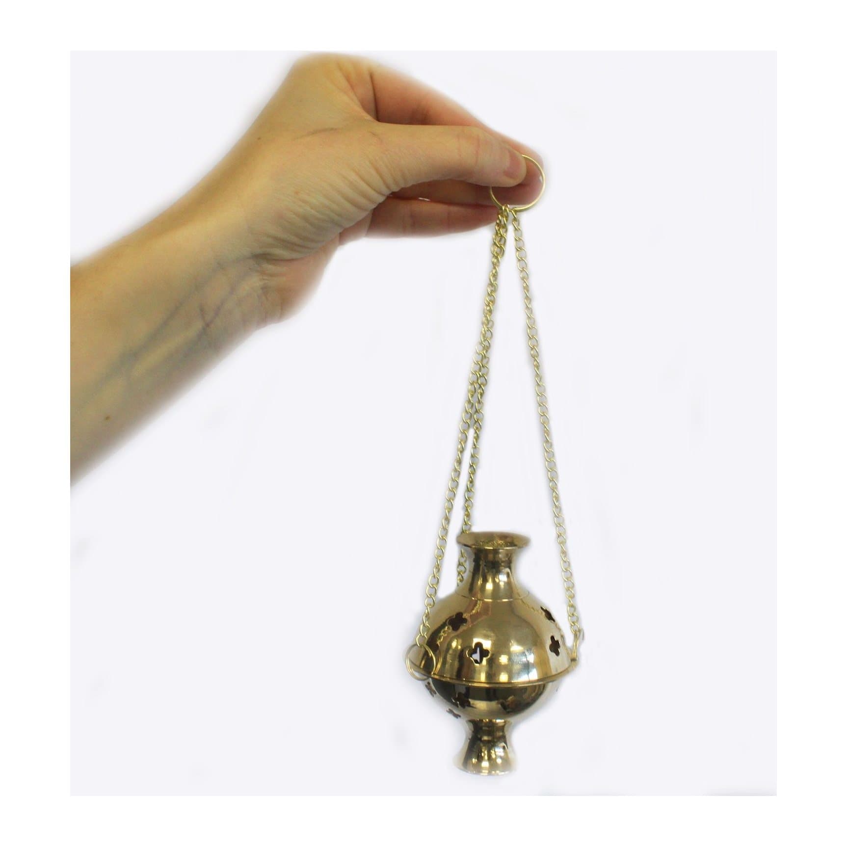 Hanging brass incense burner