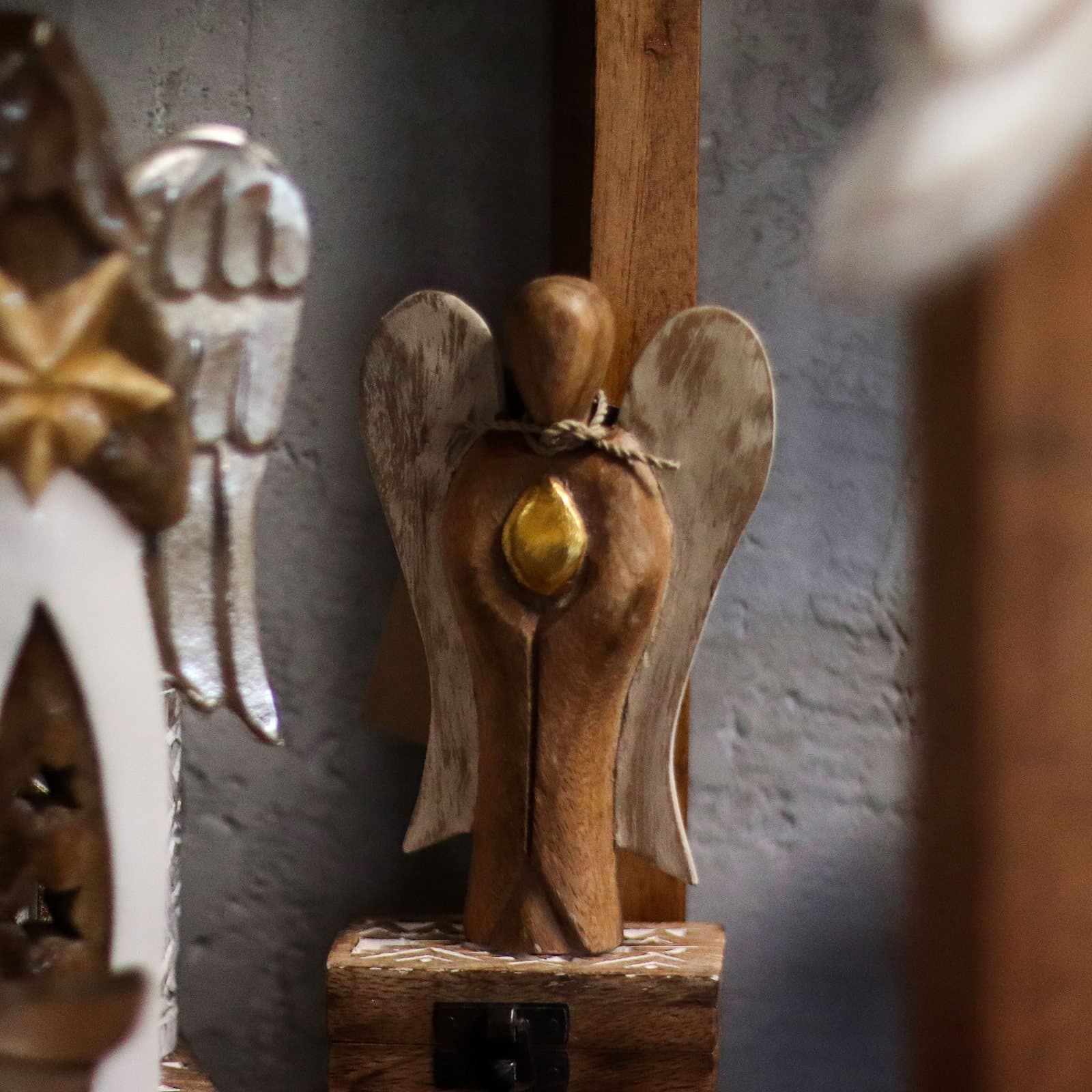 Wooden friendship angel