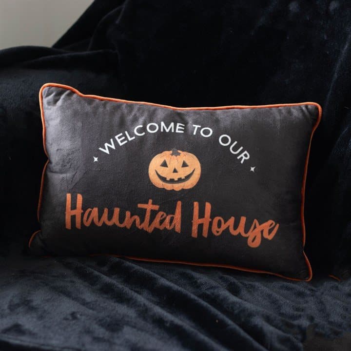 Haunted house Halloween cushion