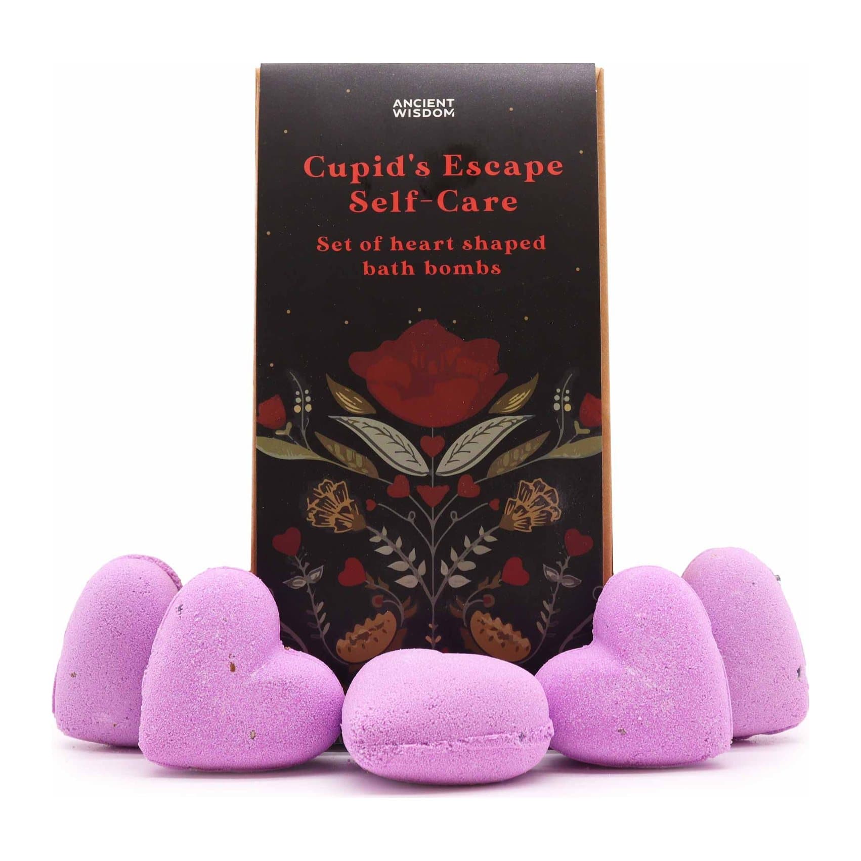 Gift box of heart-shaped bath bombs