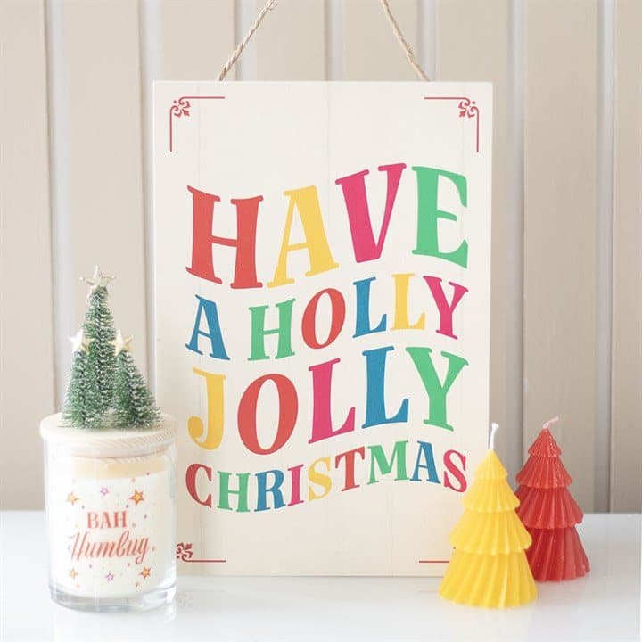 Holly Jolly Christmas hanging sign
