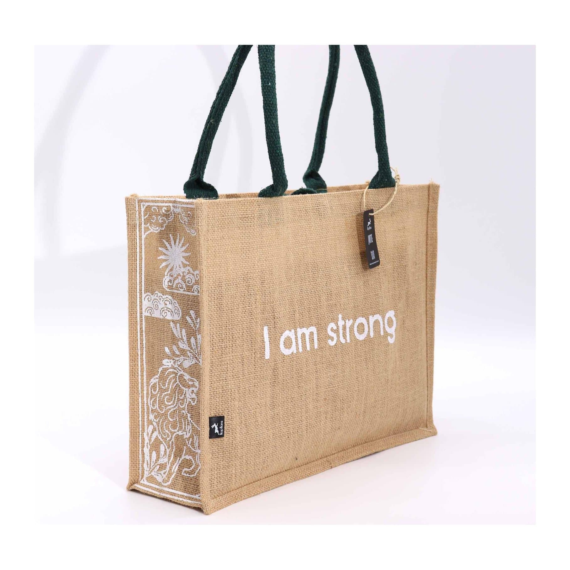 Hop Hare jute big bag with lion design printed on the side