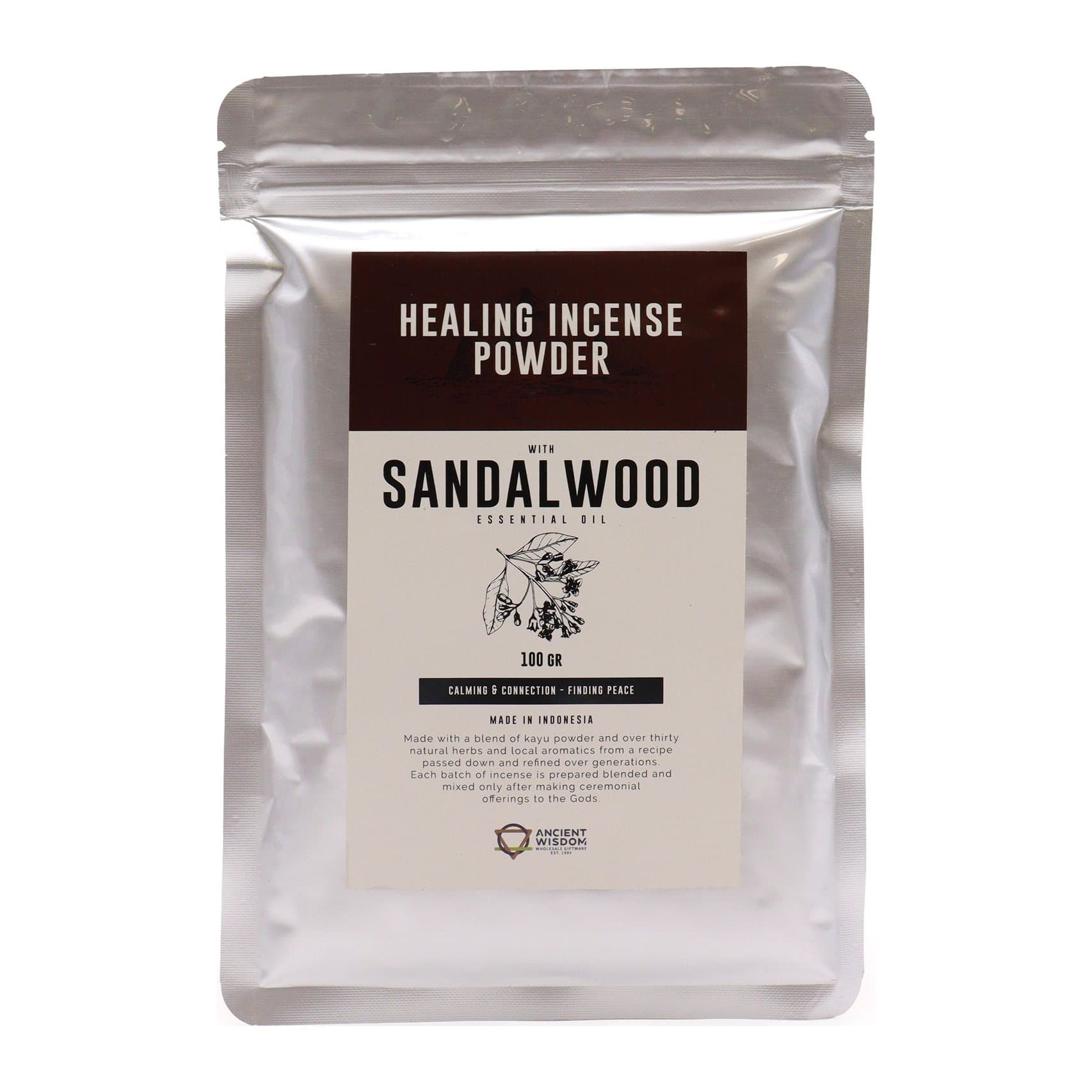 Pack of sandalwood incense powder, 100 g
