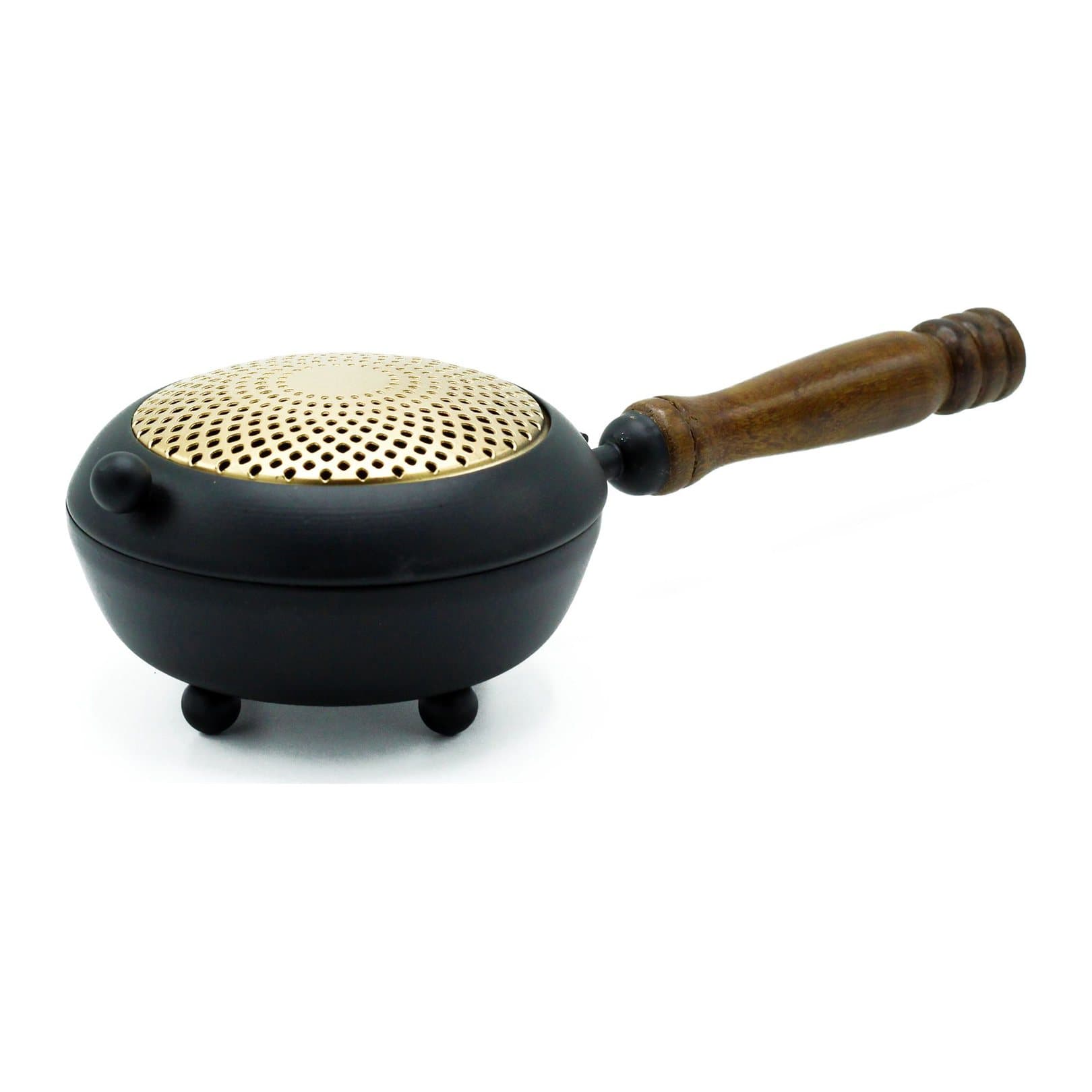 Iron censer incense burner with gold detail