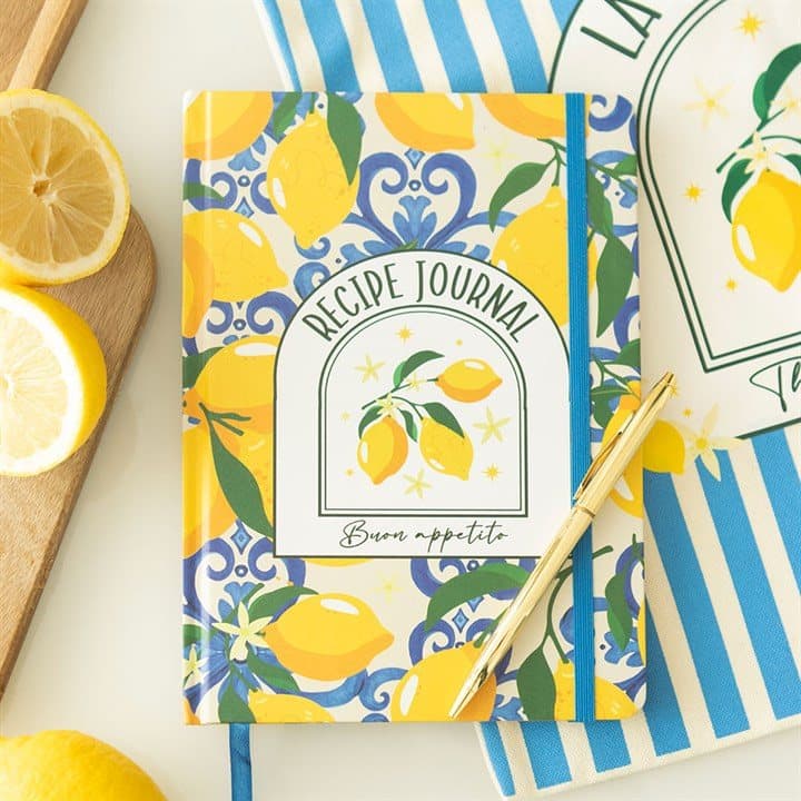 Italian lemon print recipe journal
