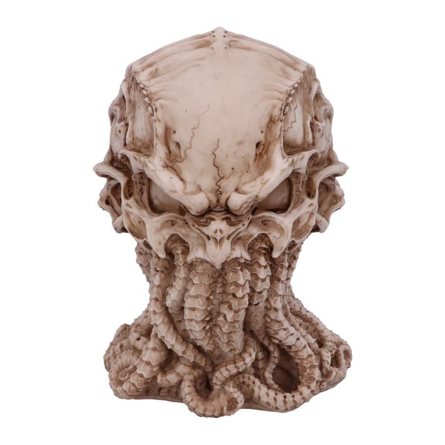 James Ryman Cthulhu skull with a tentacled cranium in painted resin
