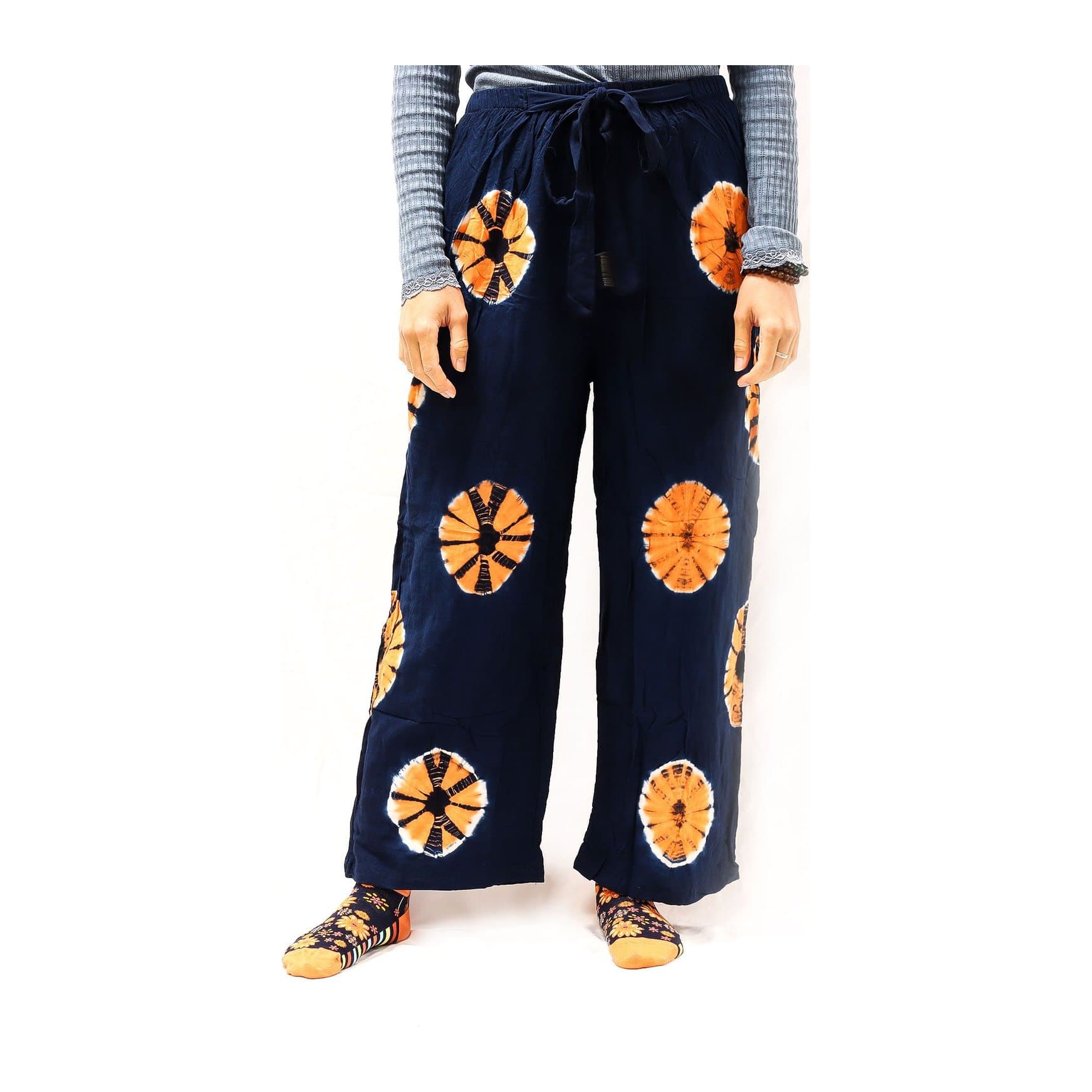 Japanese style tie-dye lounge pants in size L