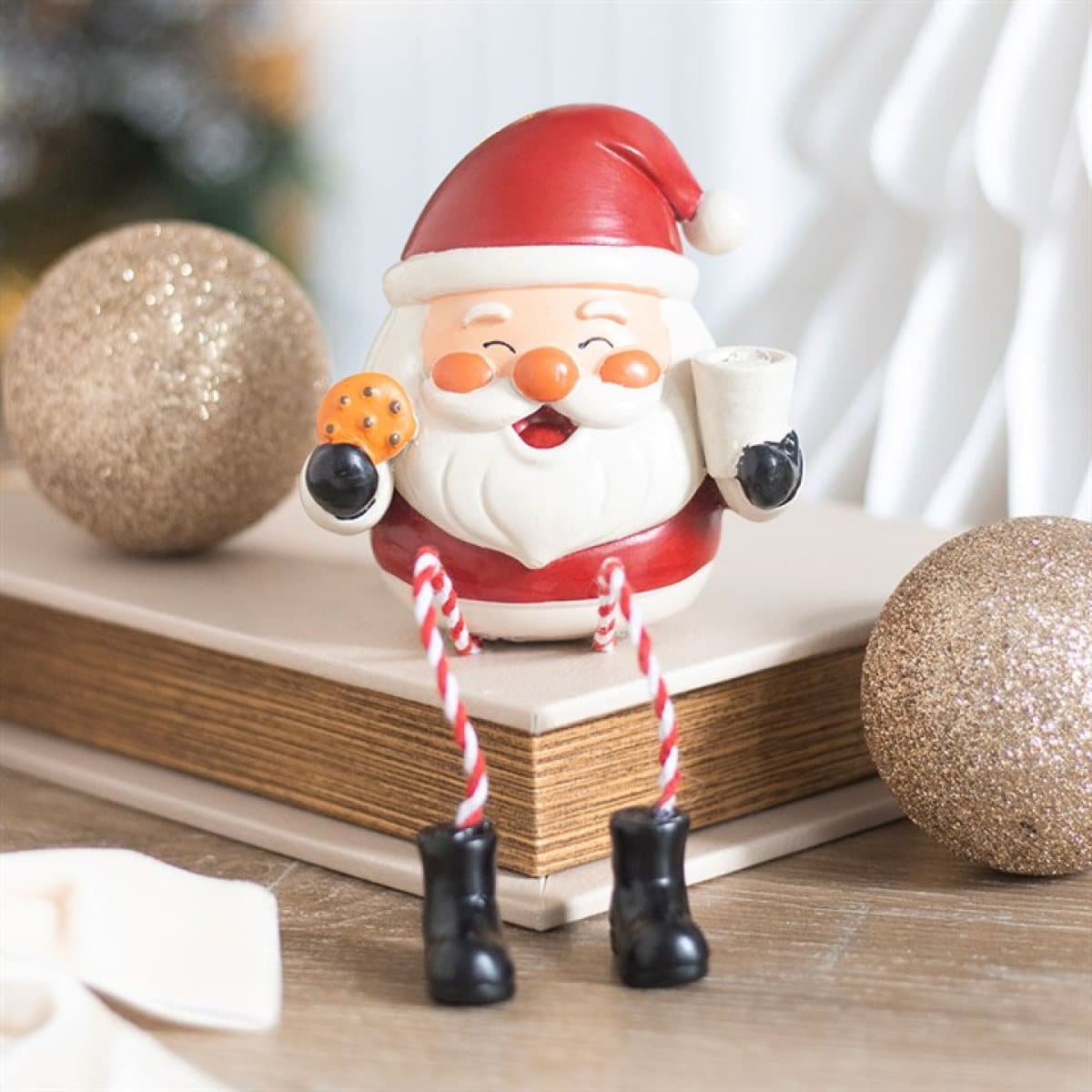 Jolly Santa shelf sitter ornament