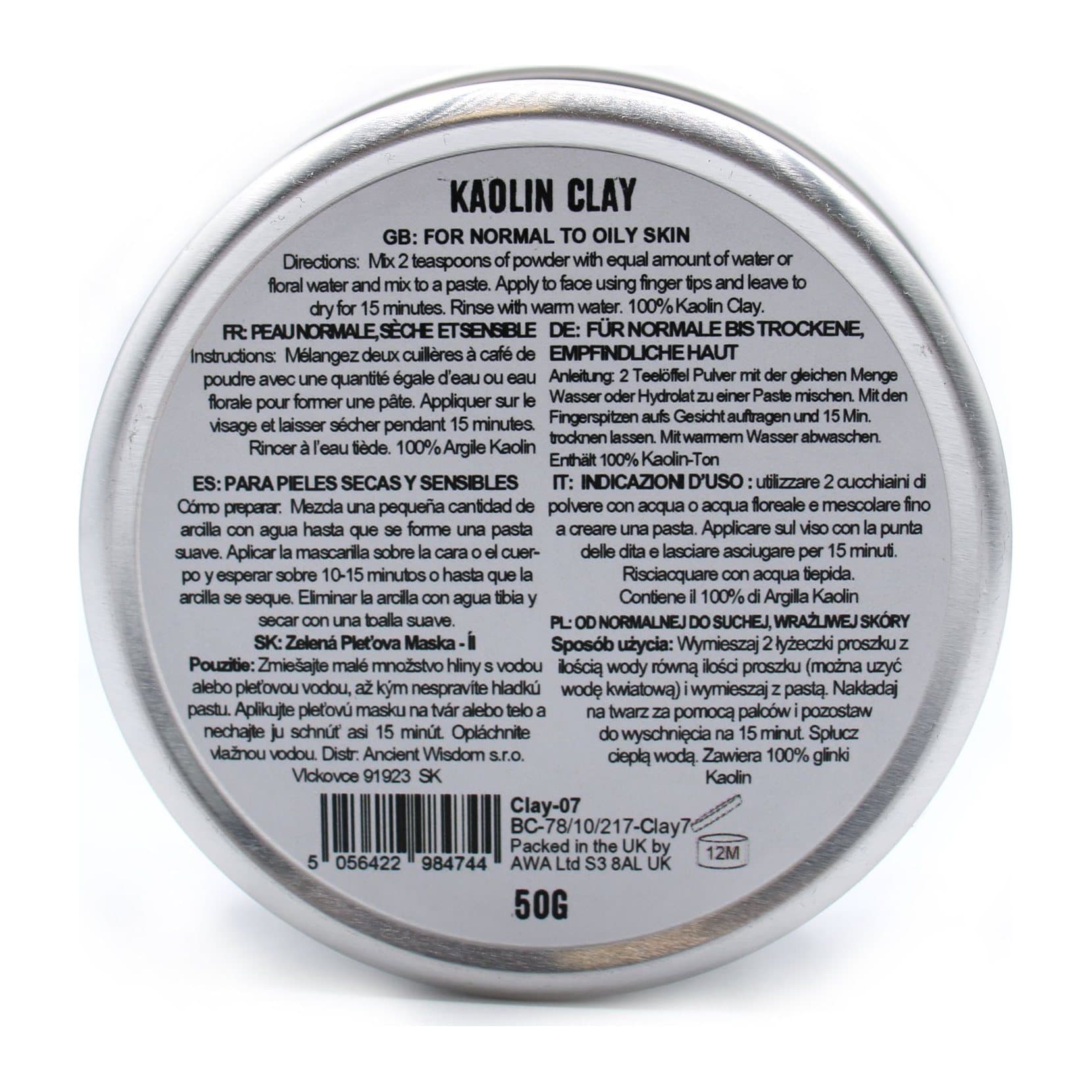 50 g of kaolin clay for homemade face masks