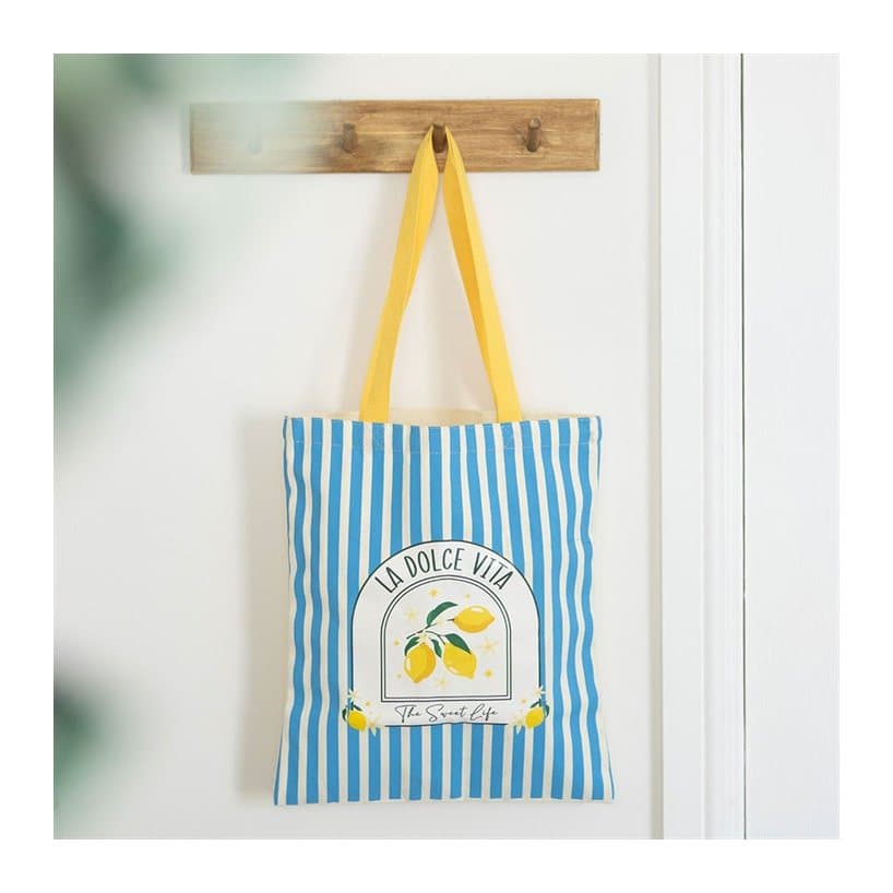 Blue striped La Dolce Vita tote bag