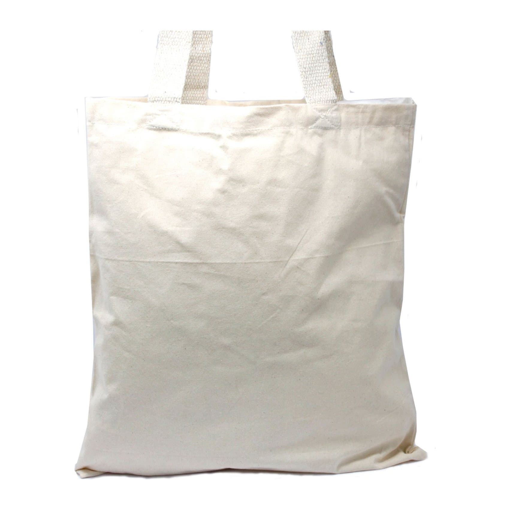 Large natural cotton bag with long and short handles and sea-life prints