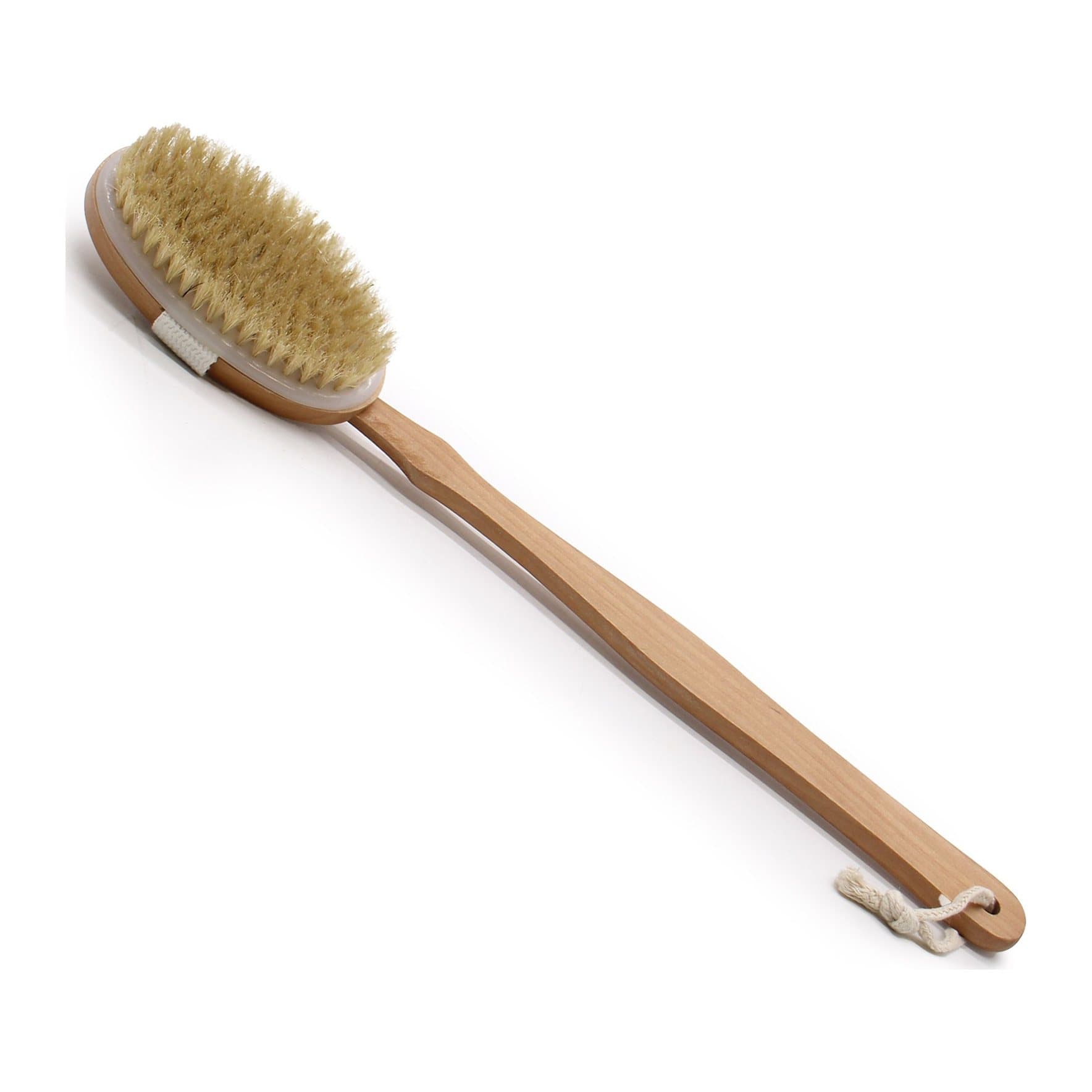 Long handle body brush measuring 42 x 7 cm