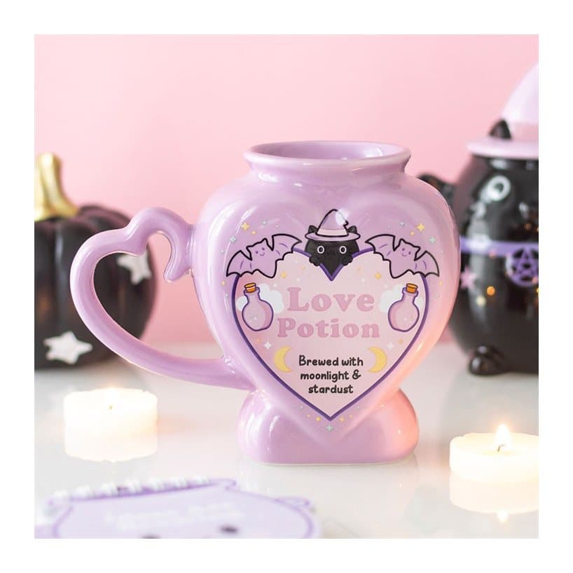Pastel mug shaped like a love potion bottle