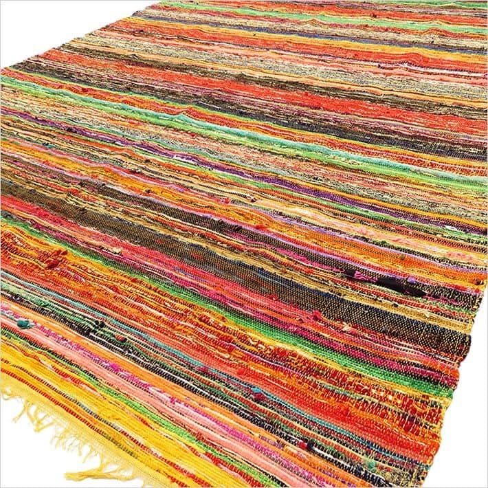 Yellow Luxury Rag Rug in the Indian Rag Rugs range