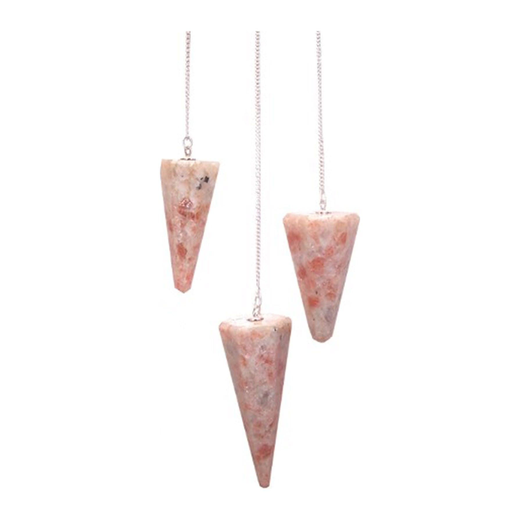 Sunstone magic pendulum on a silver plated chain