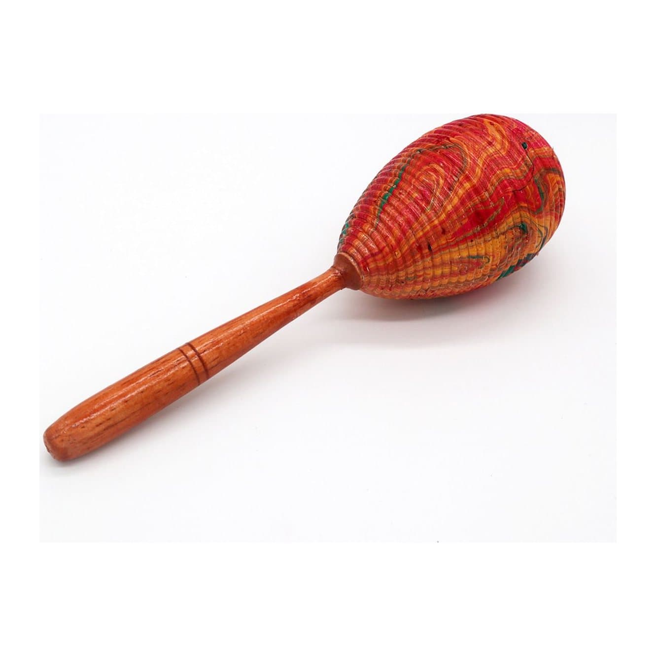 Marbled maracas rattle with a wooden handle