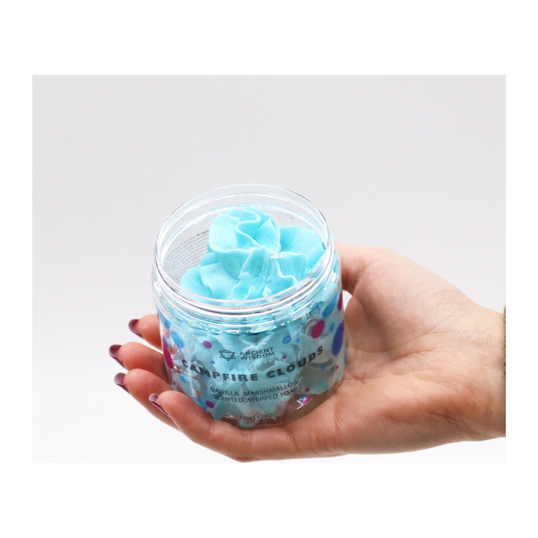 Marshmallow whipped soap, a creamy 6 x 6 cm bath soap