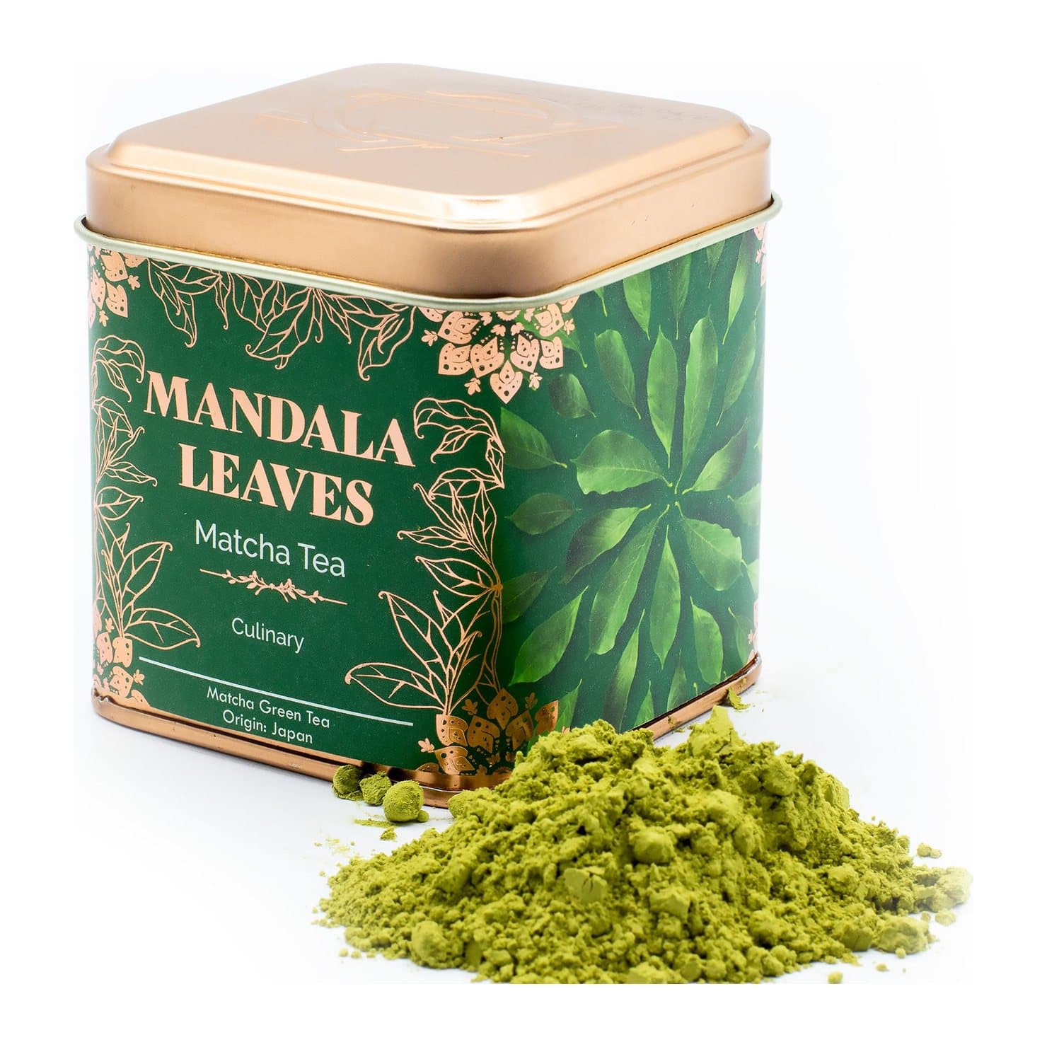 Tin of matcha tea powder, 50 g