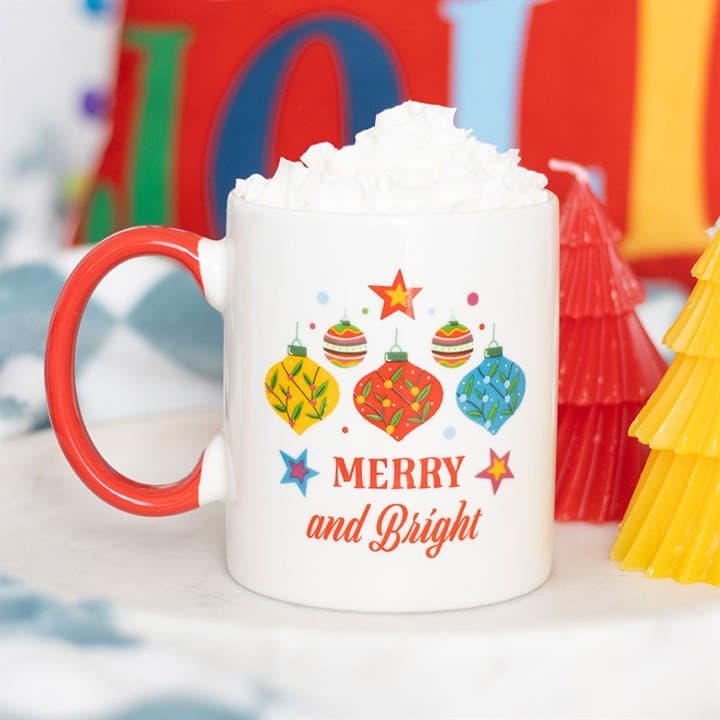 Merry and Bright bauble mug