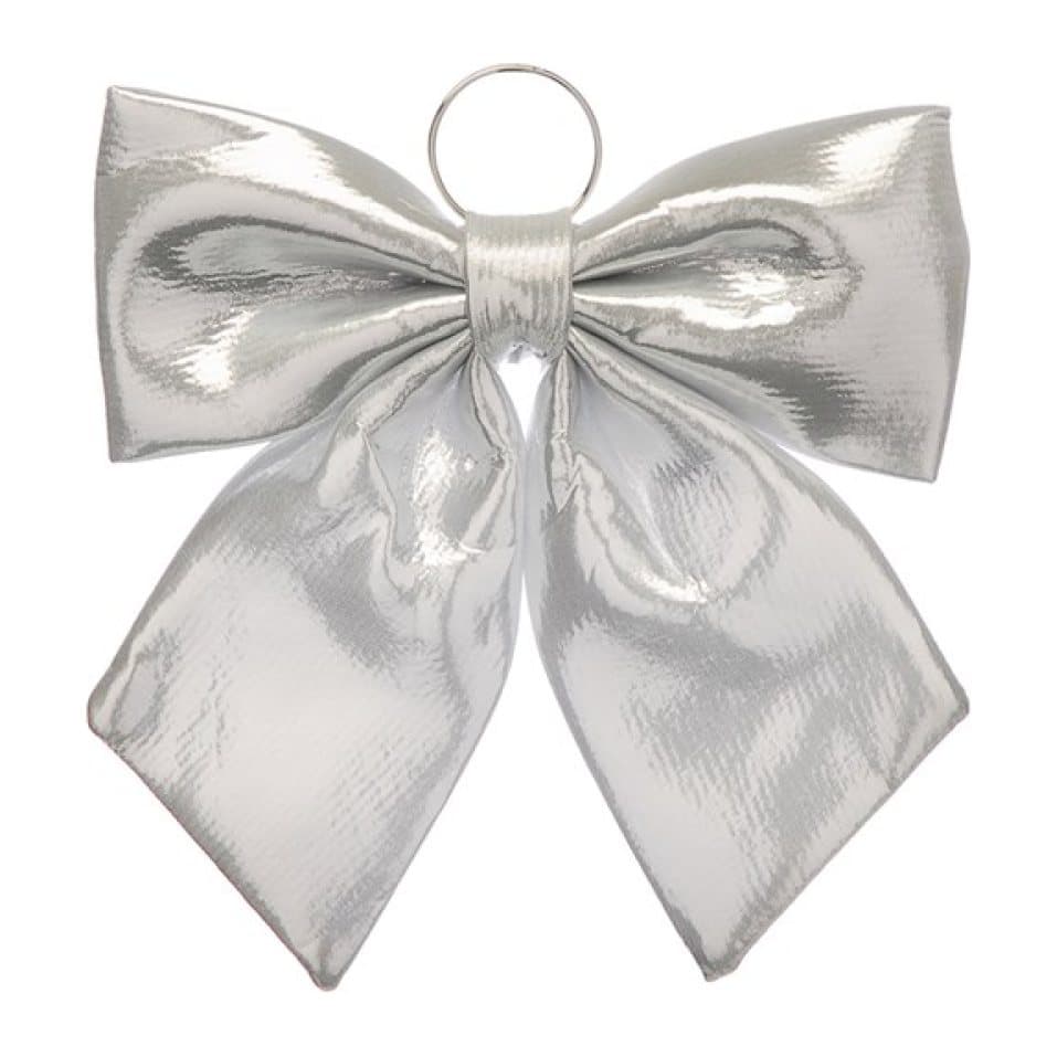 Large shiny metallic Christmas fabric bow