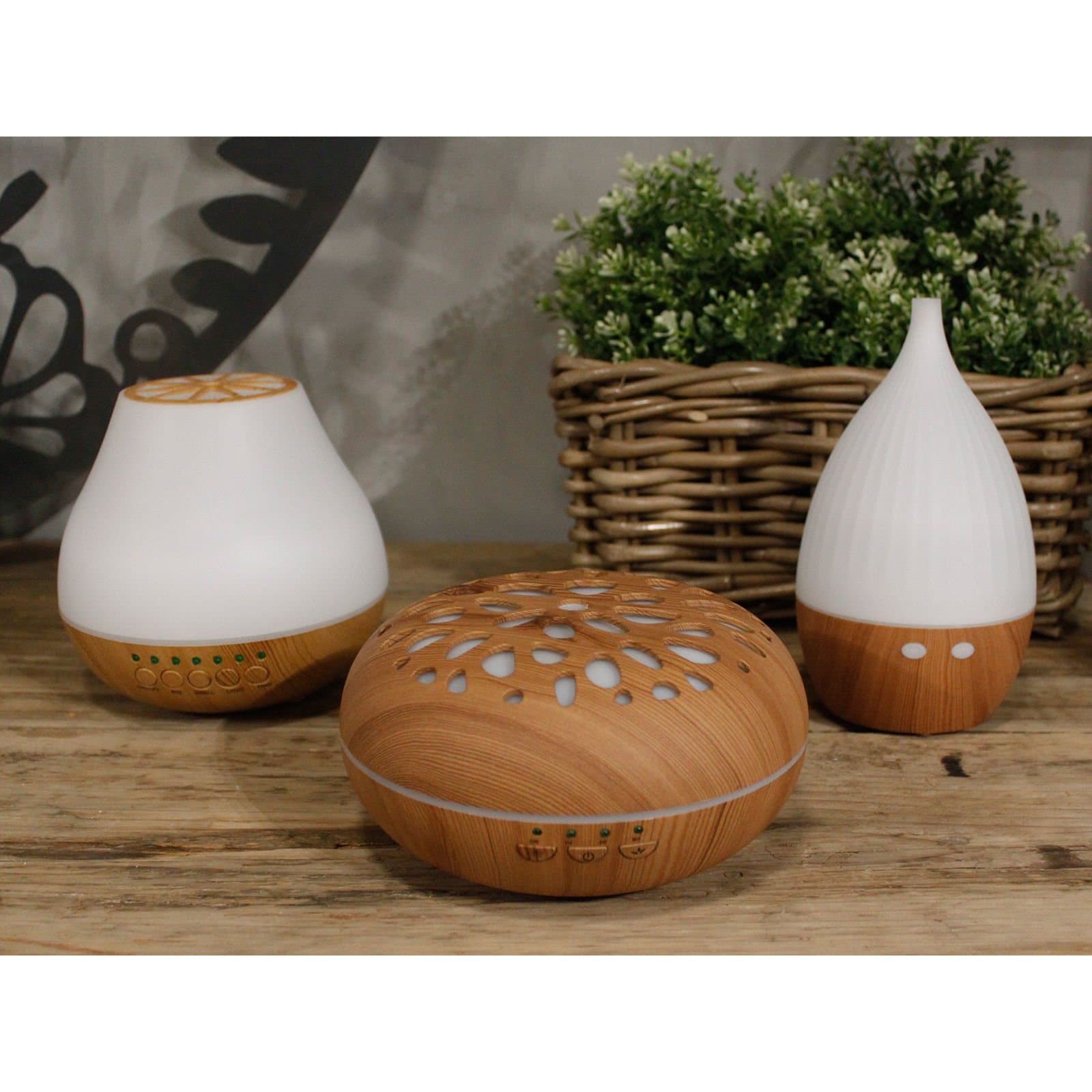 Slim white aroma diffuser with a soft light