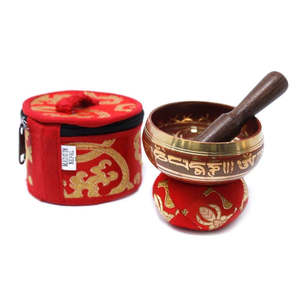 Mini brass singing bowl gift set