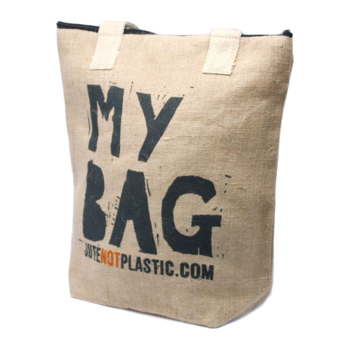 My Bag jute shopping bag with cotton handles