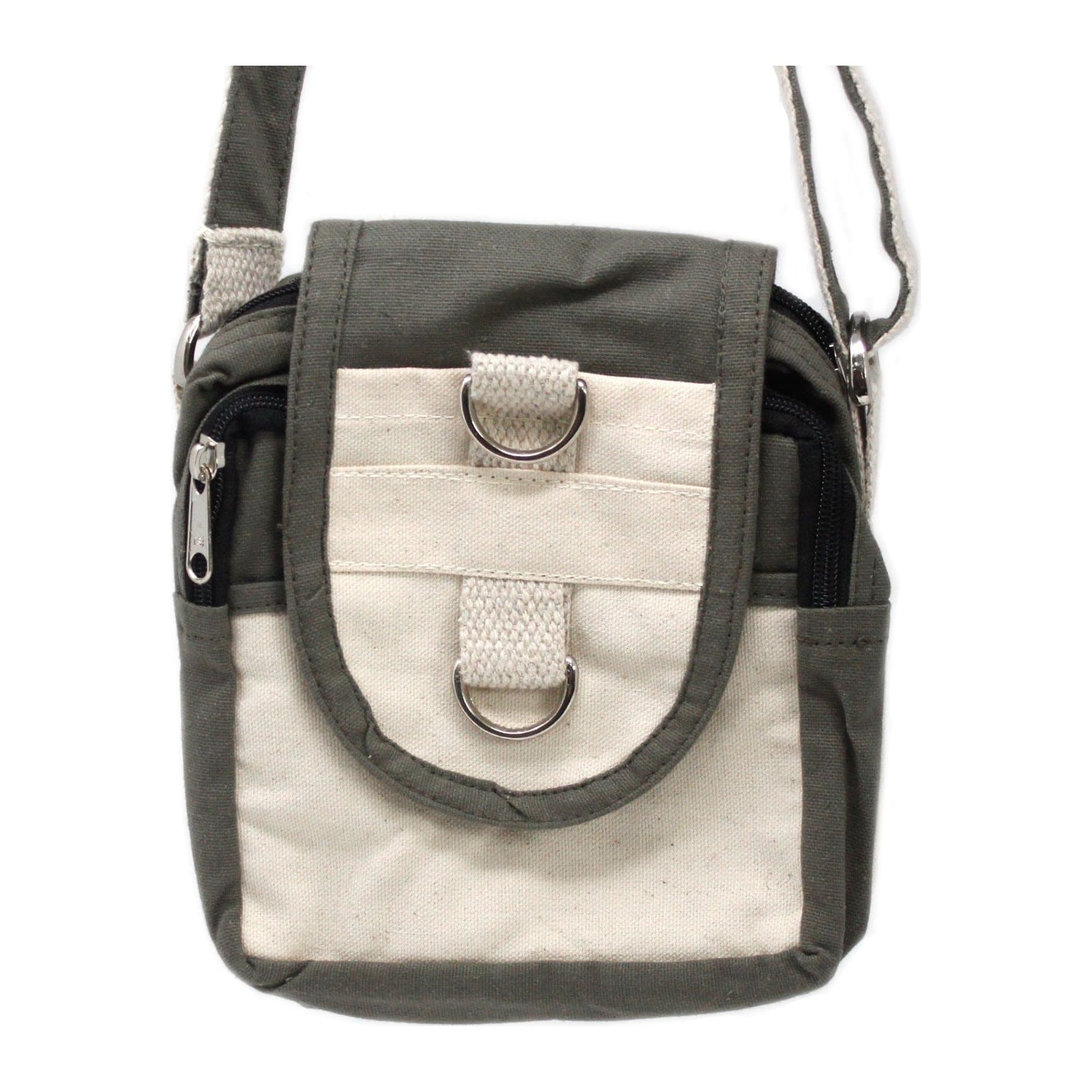 Charcoal natural cotton travel bag with adjustable strap
