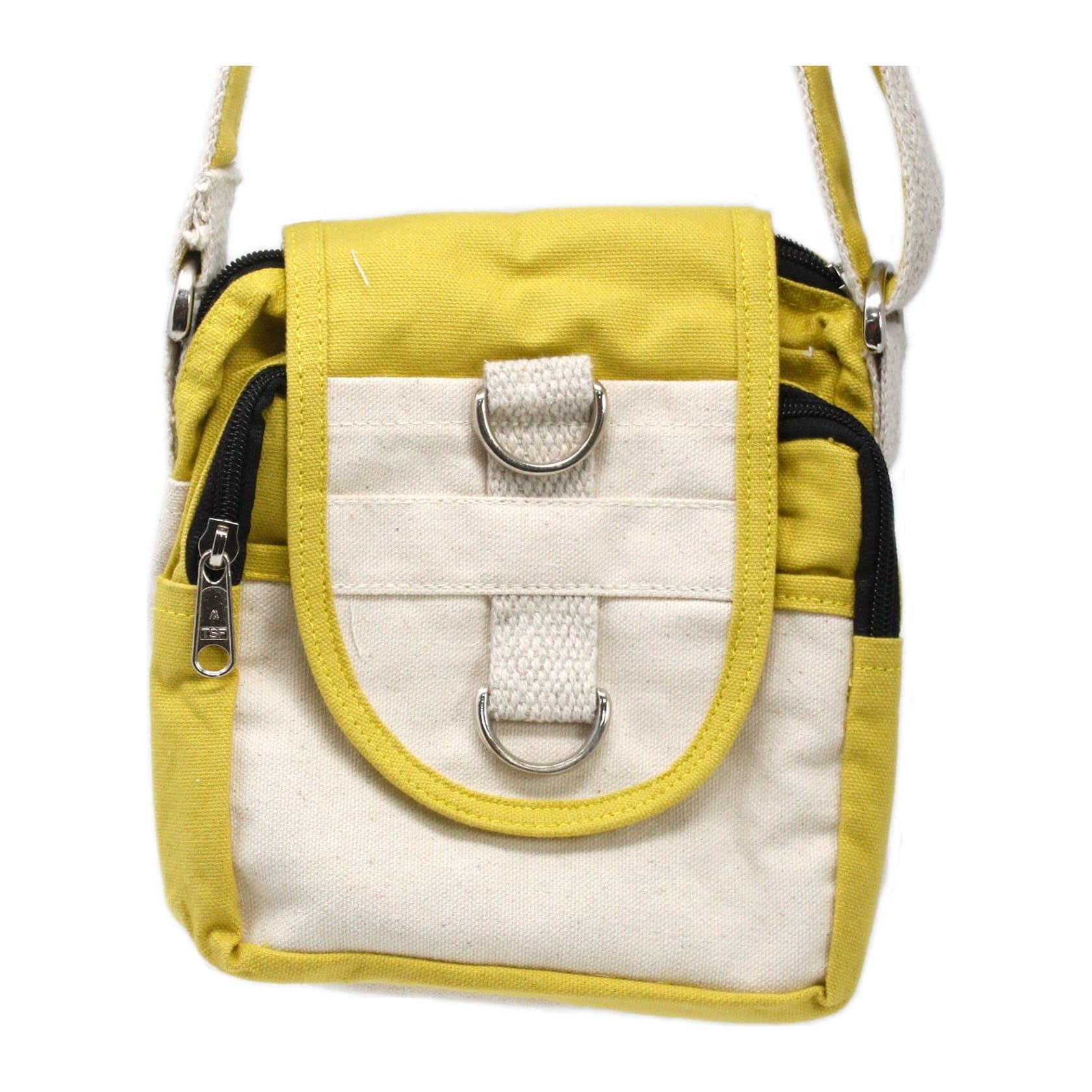 Olive natural cotton cross body travel bag
