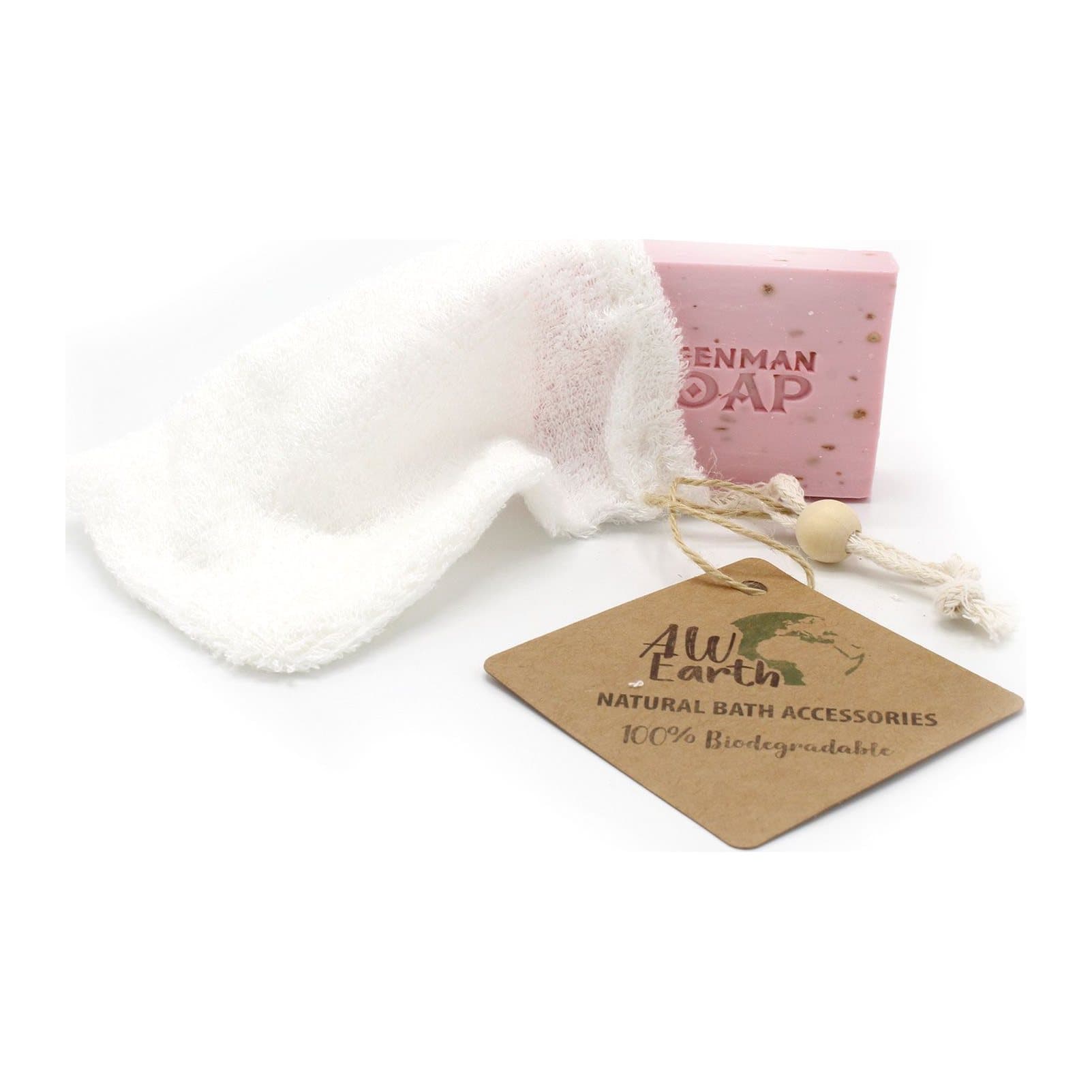 Bamboo soap bag in a natural bamboo finish