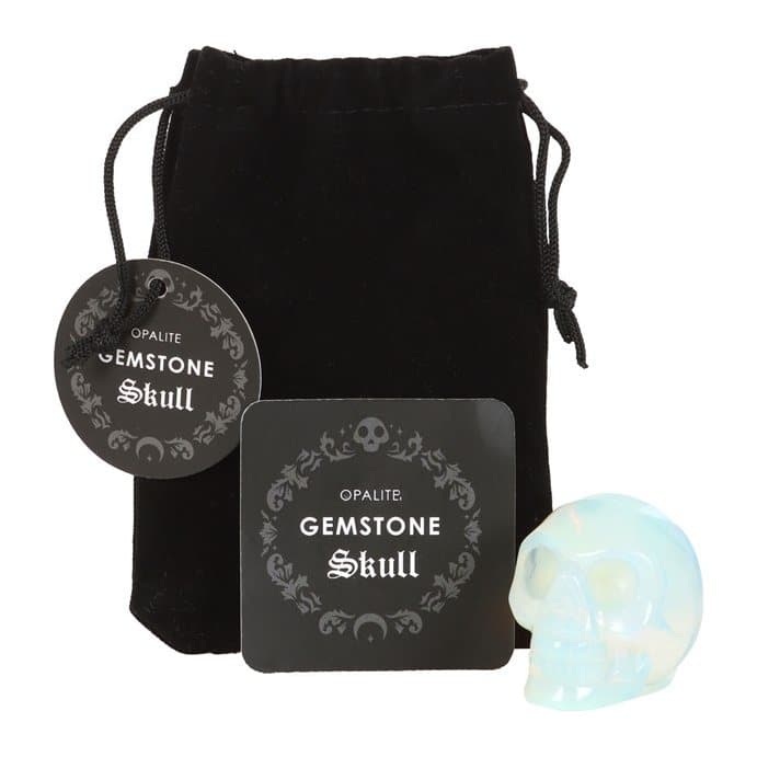 Opalite crystal skull with pouch