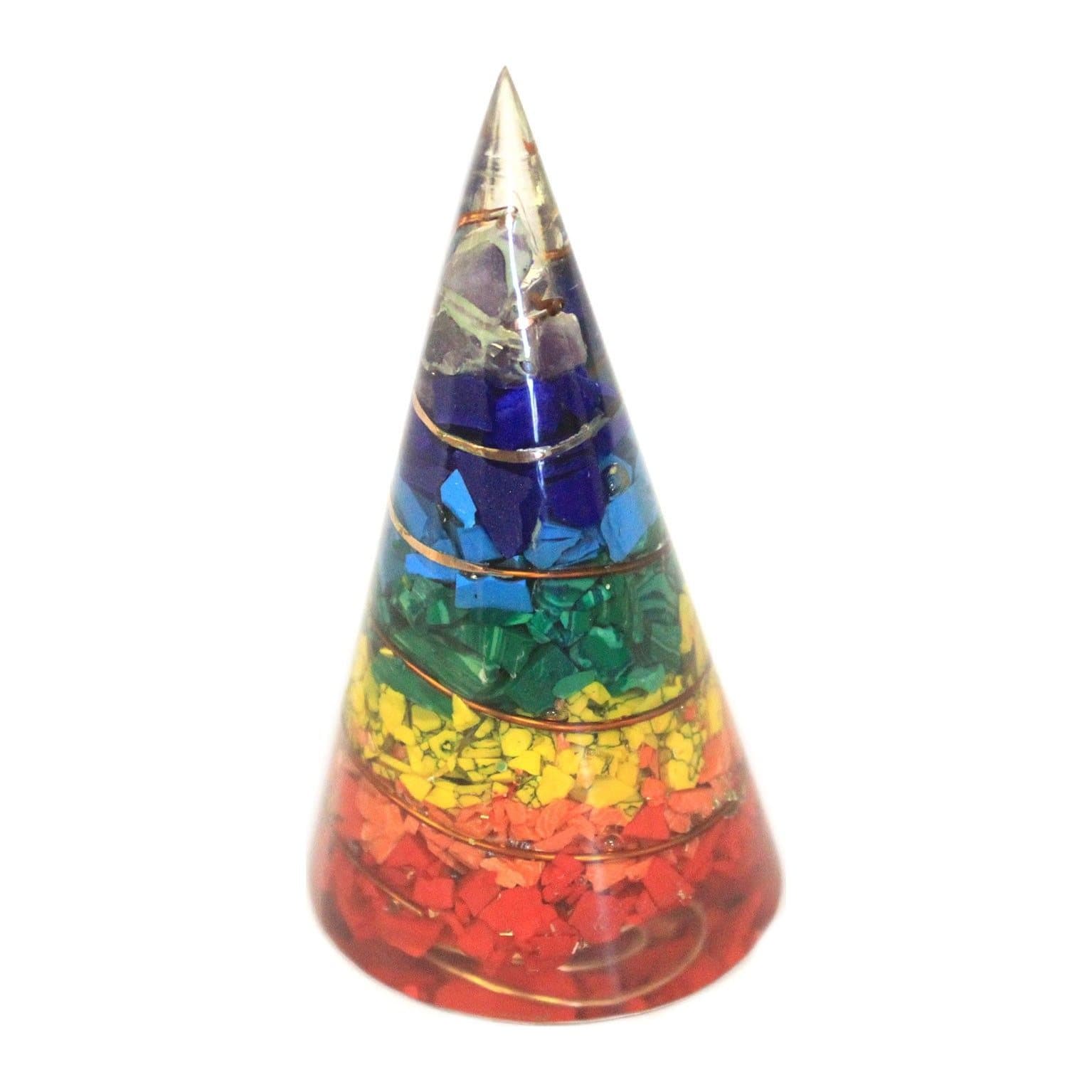 Orgonite cone with esoteric objects set inside