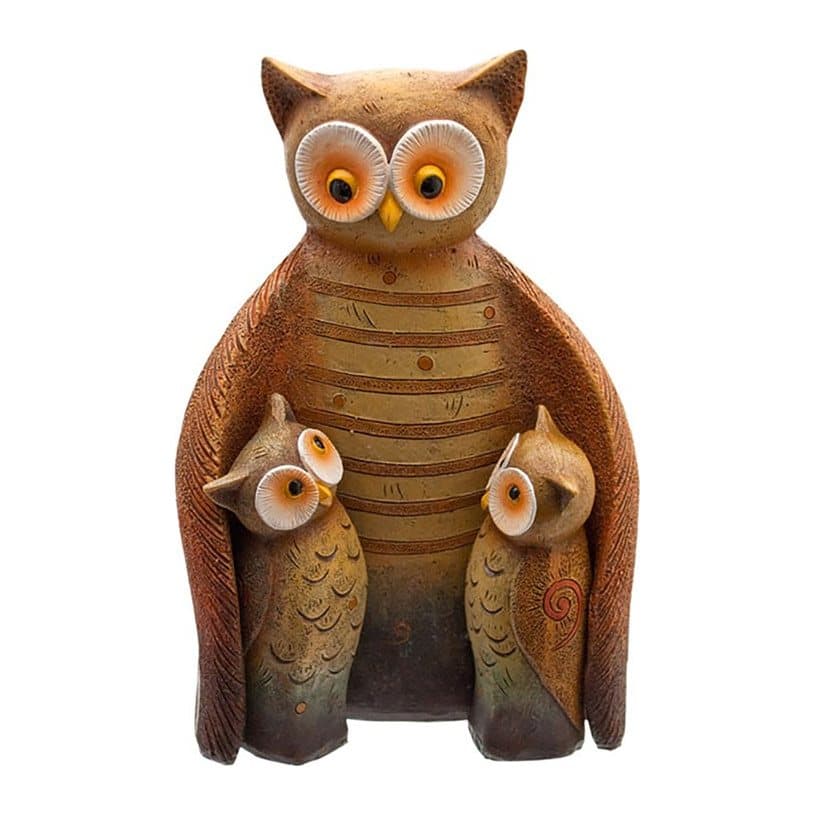 Owl family ornament made of little owls fitted together