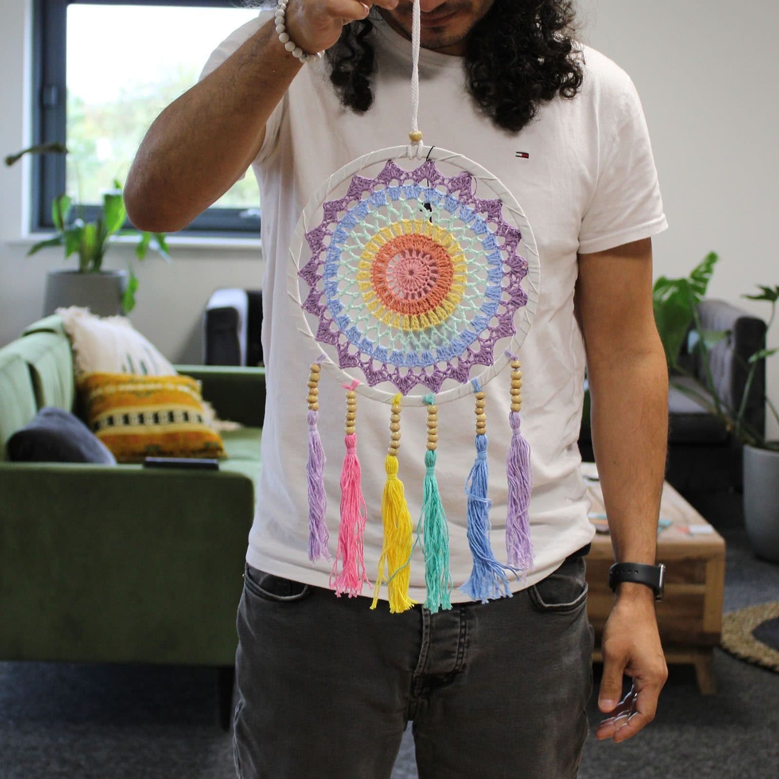 Pastel rainbow dream catcher
