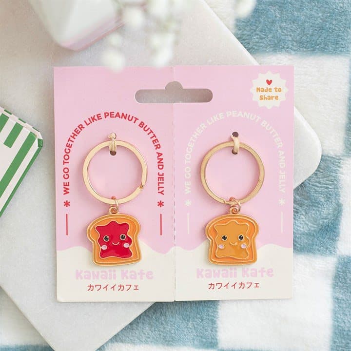 Peanut butter and jelly toast keyrings