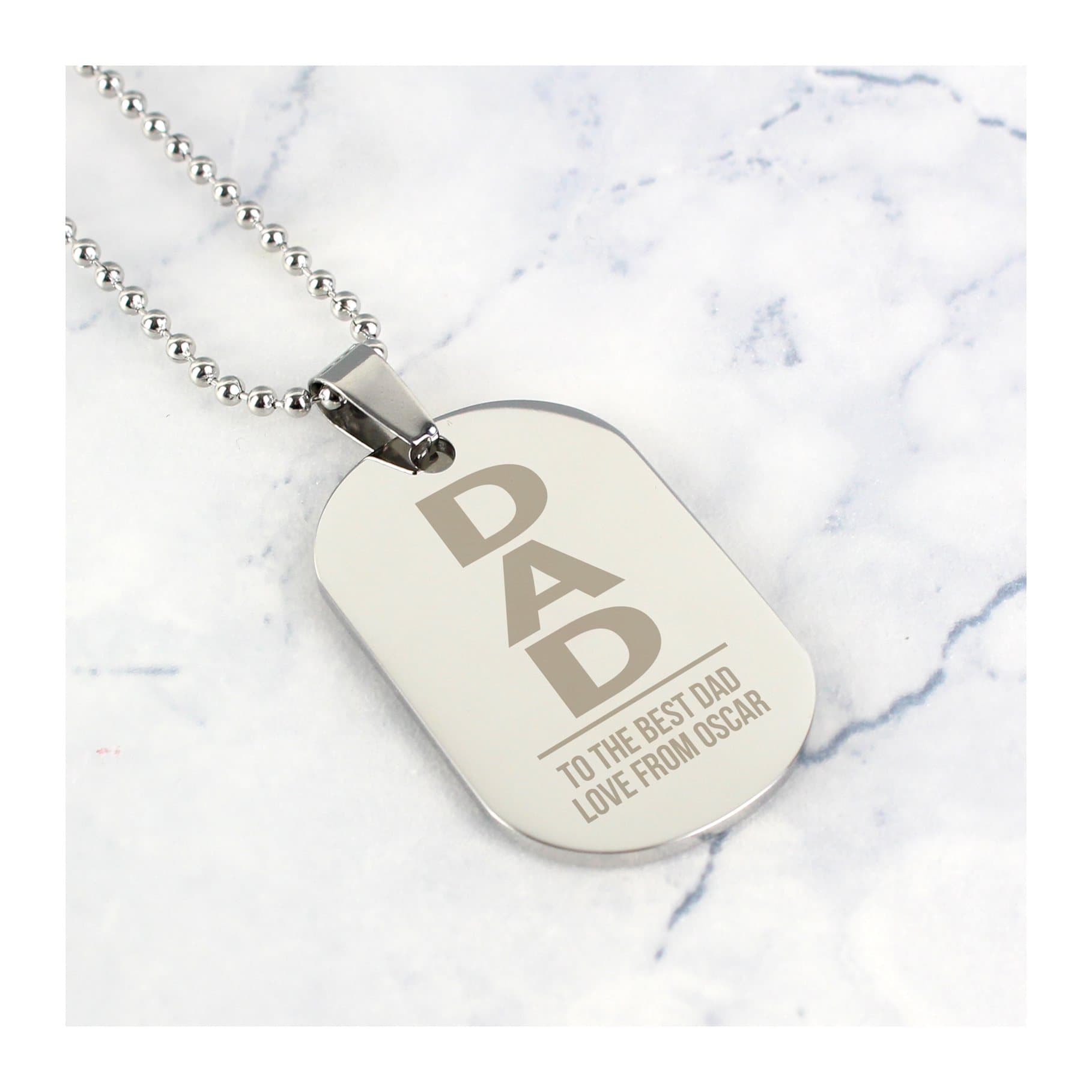 Personalised Dad dog tag necklace
