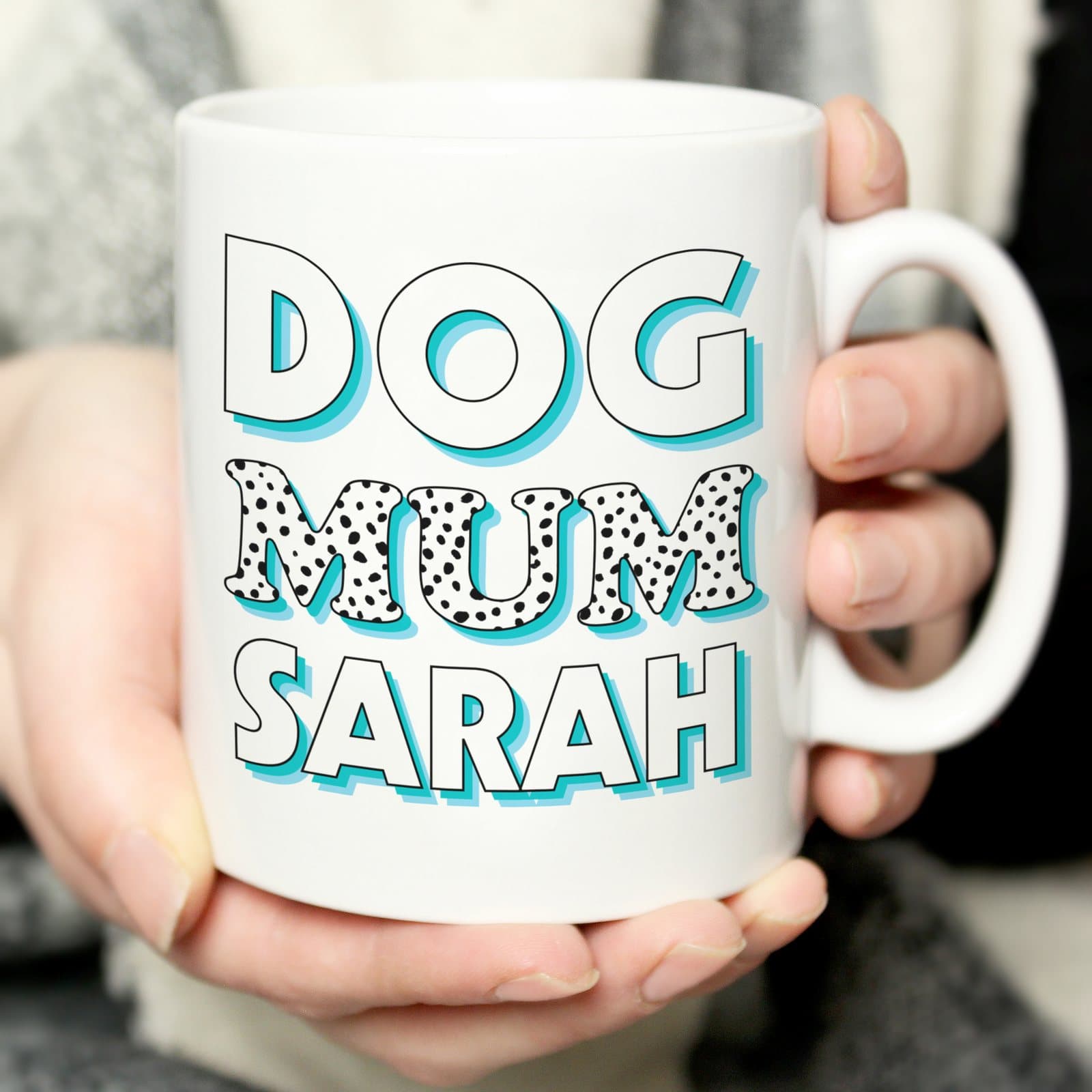 Personalised Dog Mum spotty mug