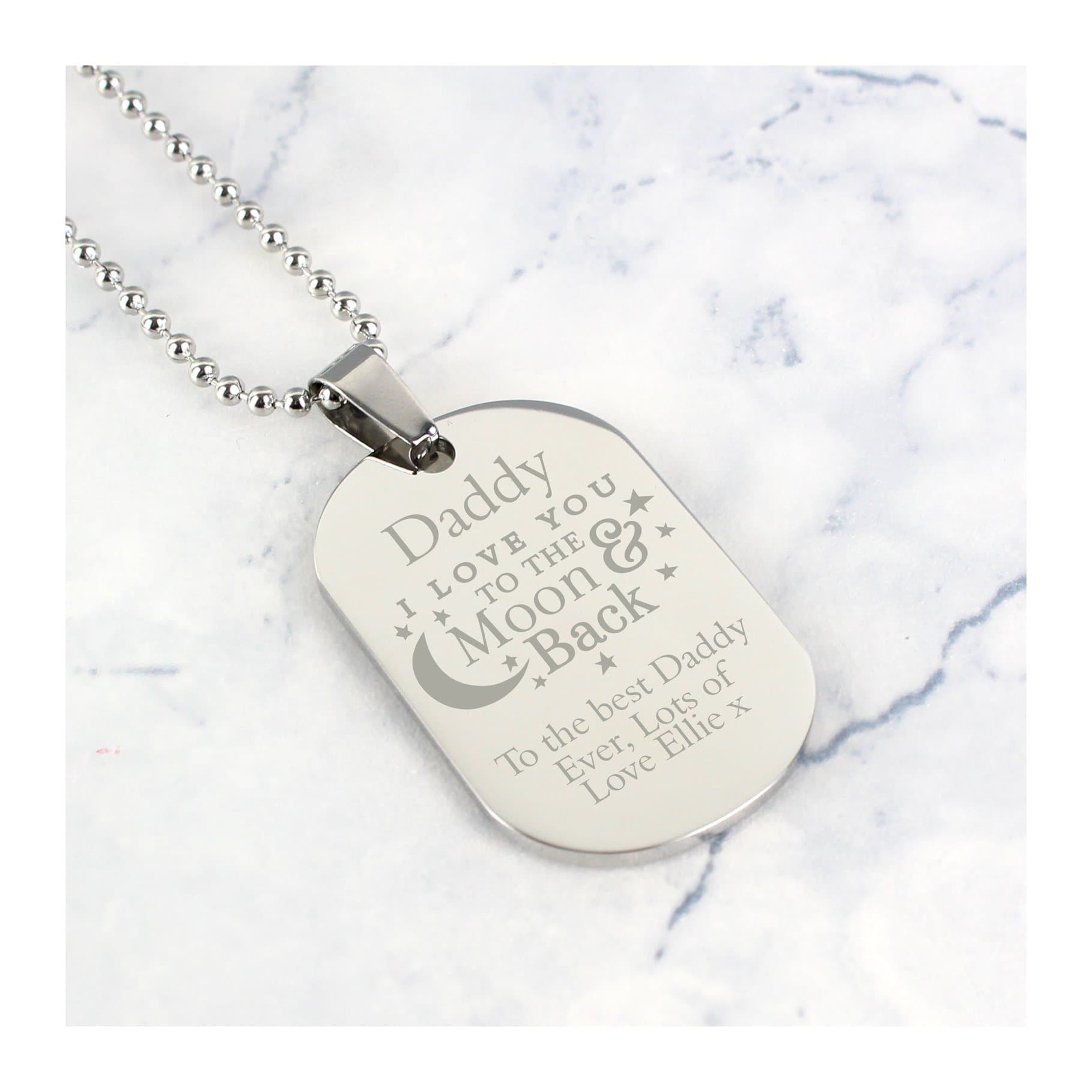 Personalised stainless steel dog tag necklace