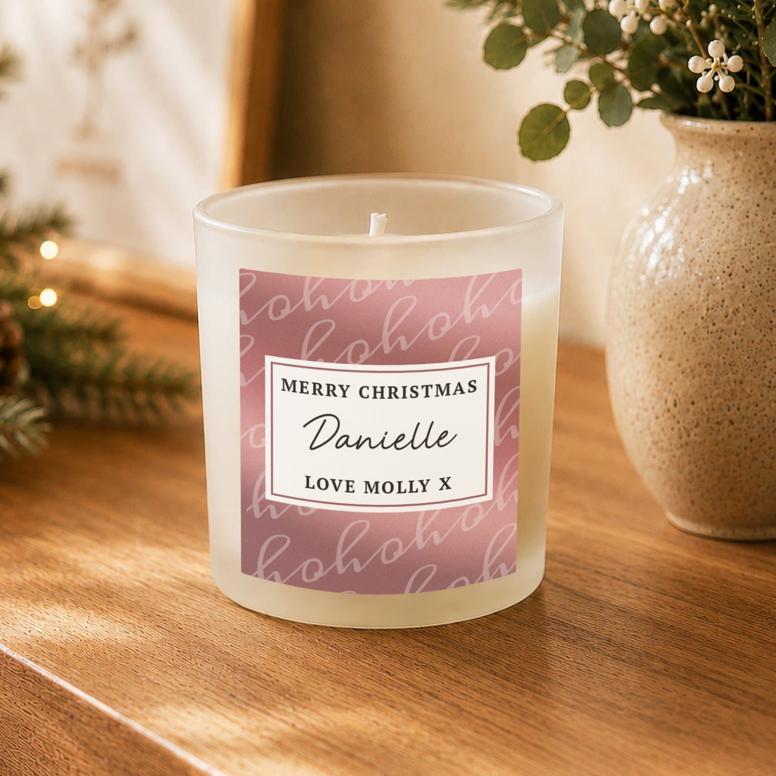 Personalised Ho Ho Ho Christmas candle jar
