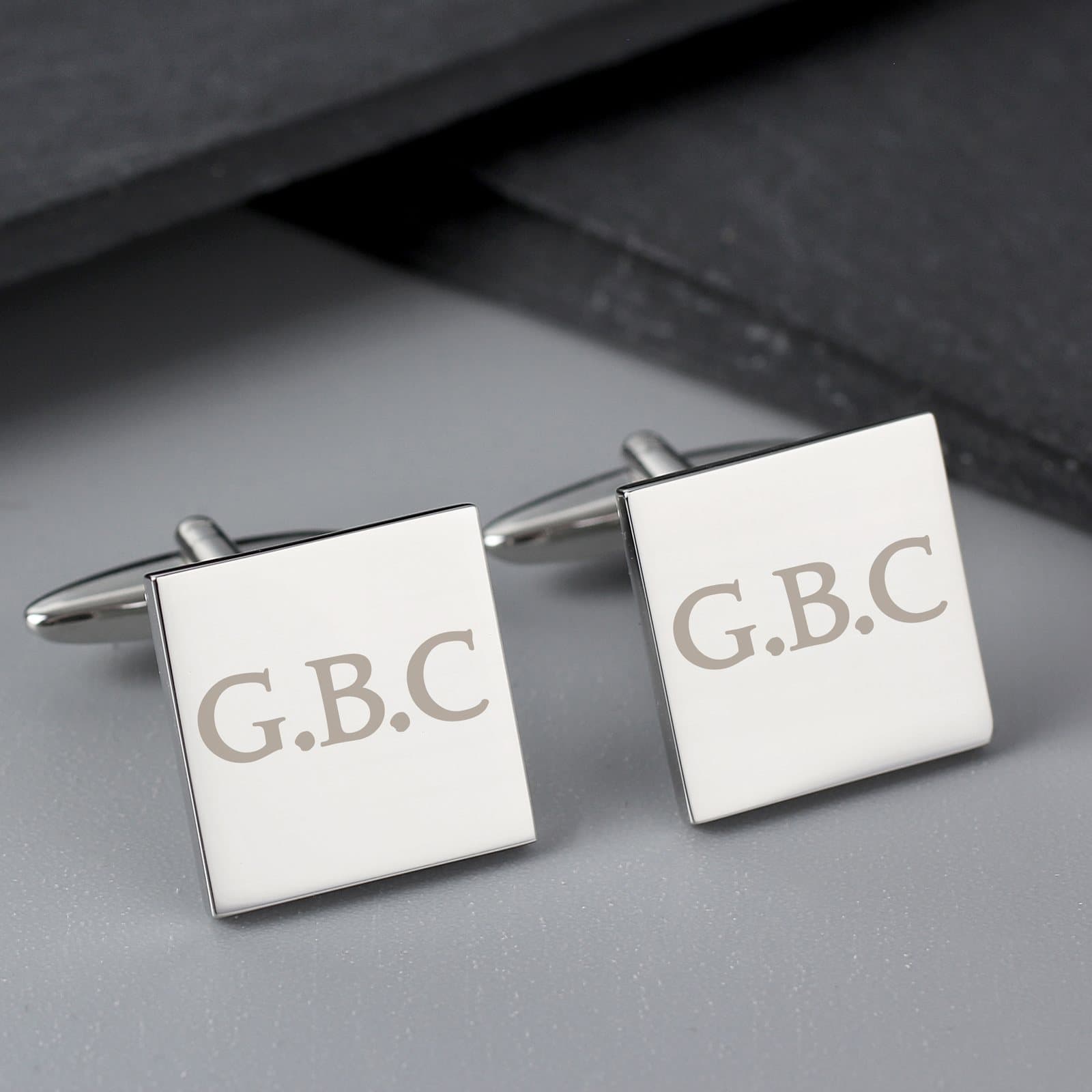 Personalised initials square cufflinks