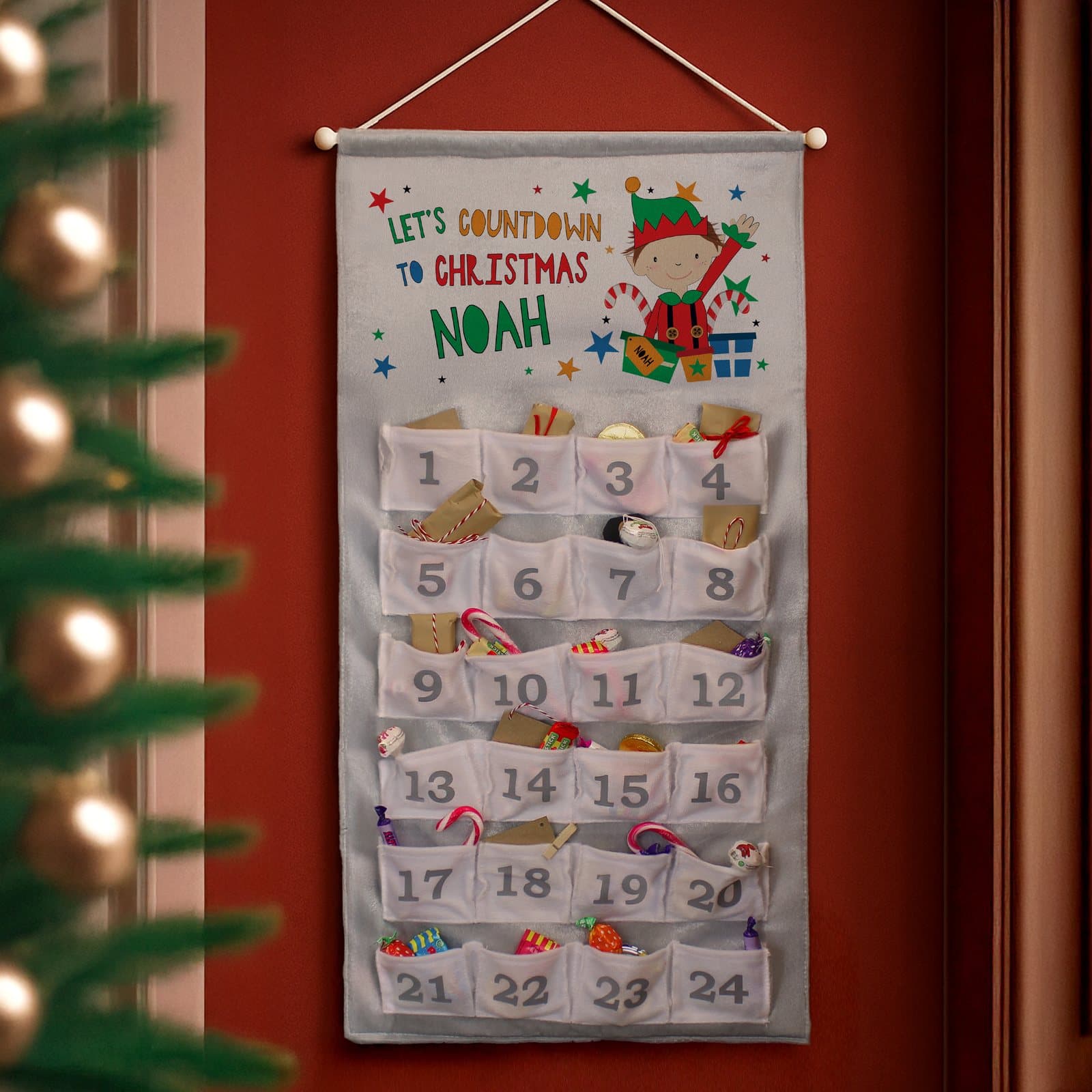 Personalised kids fabric advent calendar