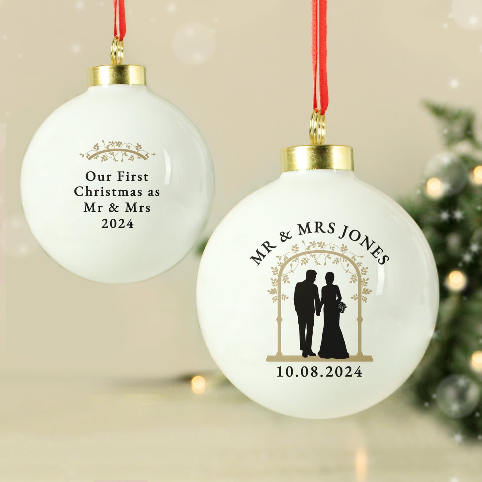 Personalised Mr and Mrs bauble