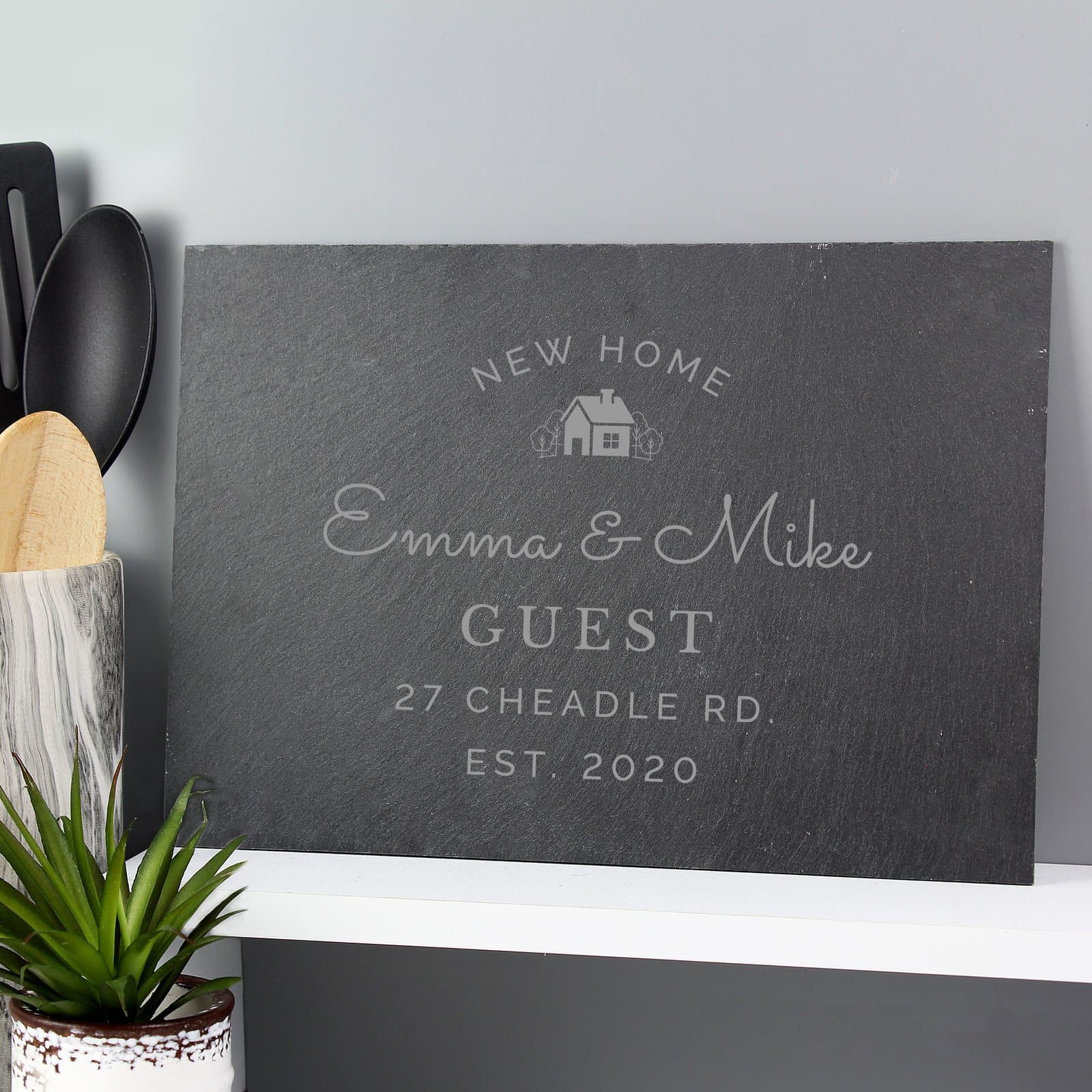 Personalised new home slate sign