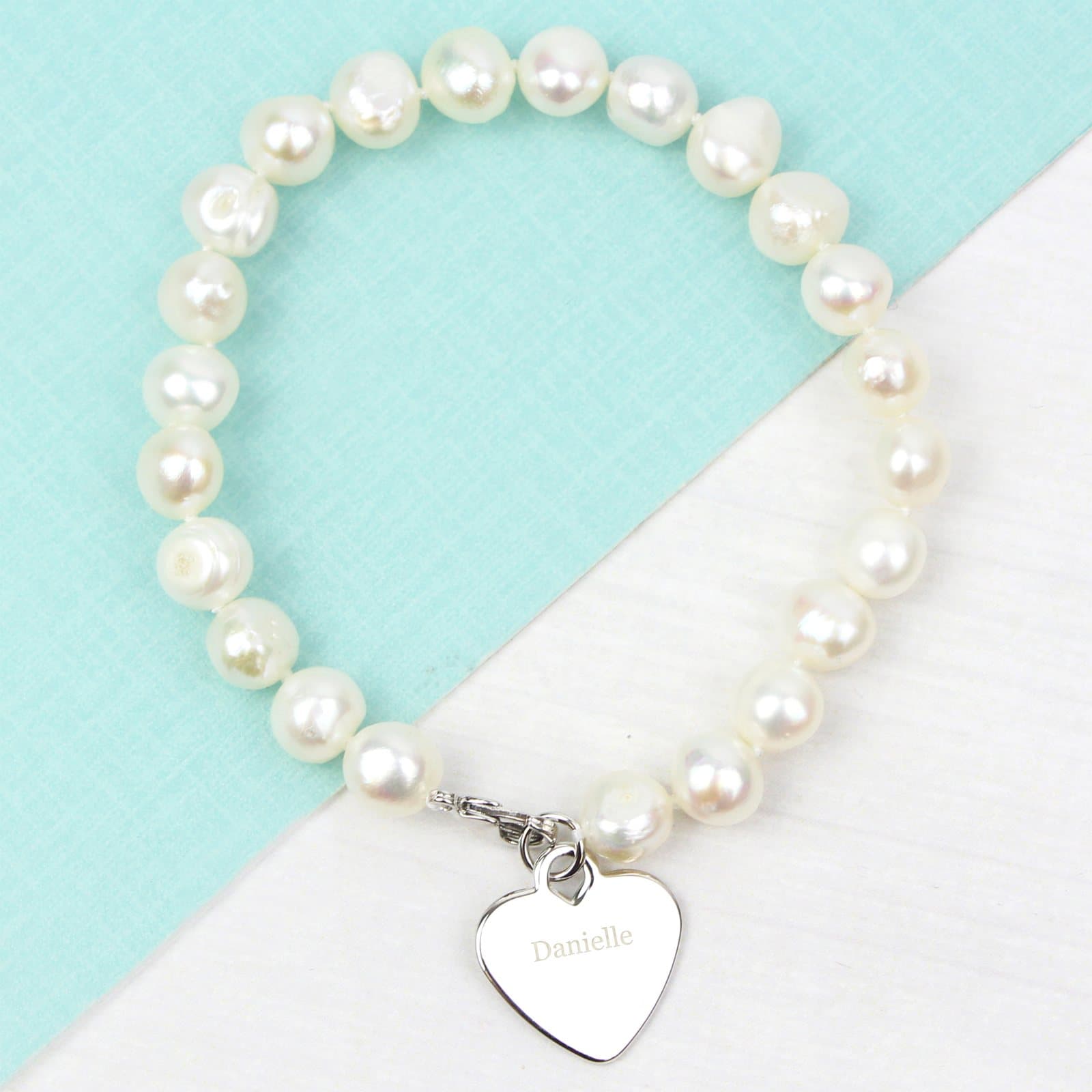 Personalised pearl name bracelet