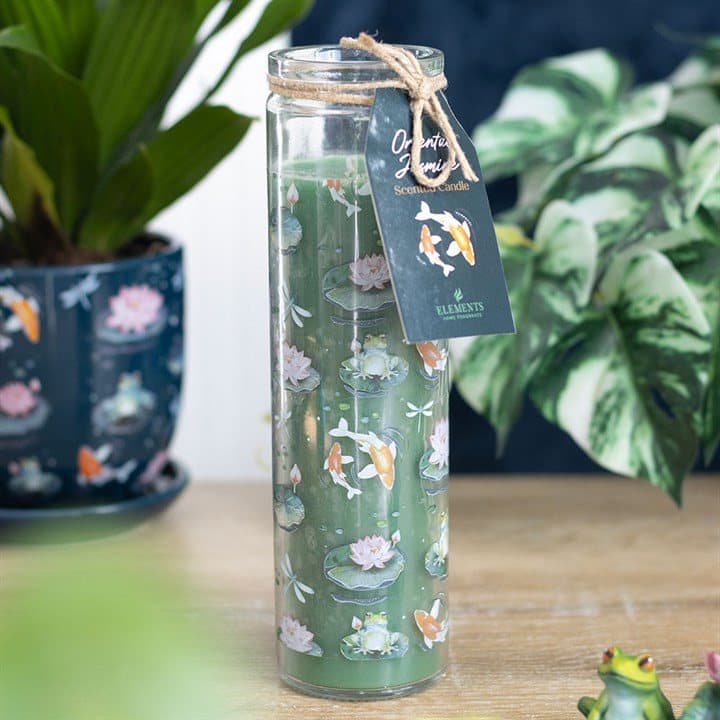 Pond print oriental jasmine tube candle