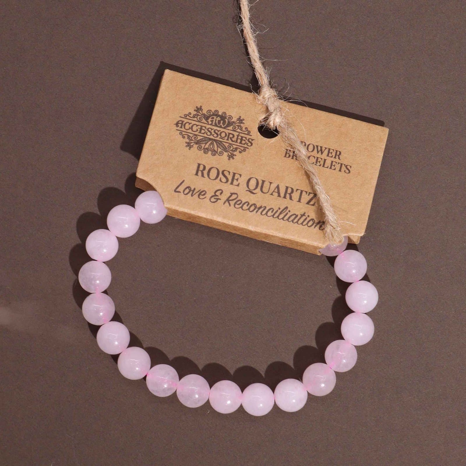 Rose quartz Power Bracelet, a stretch gemstone bracelet