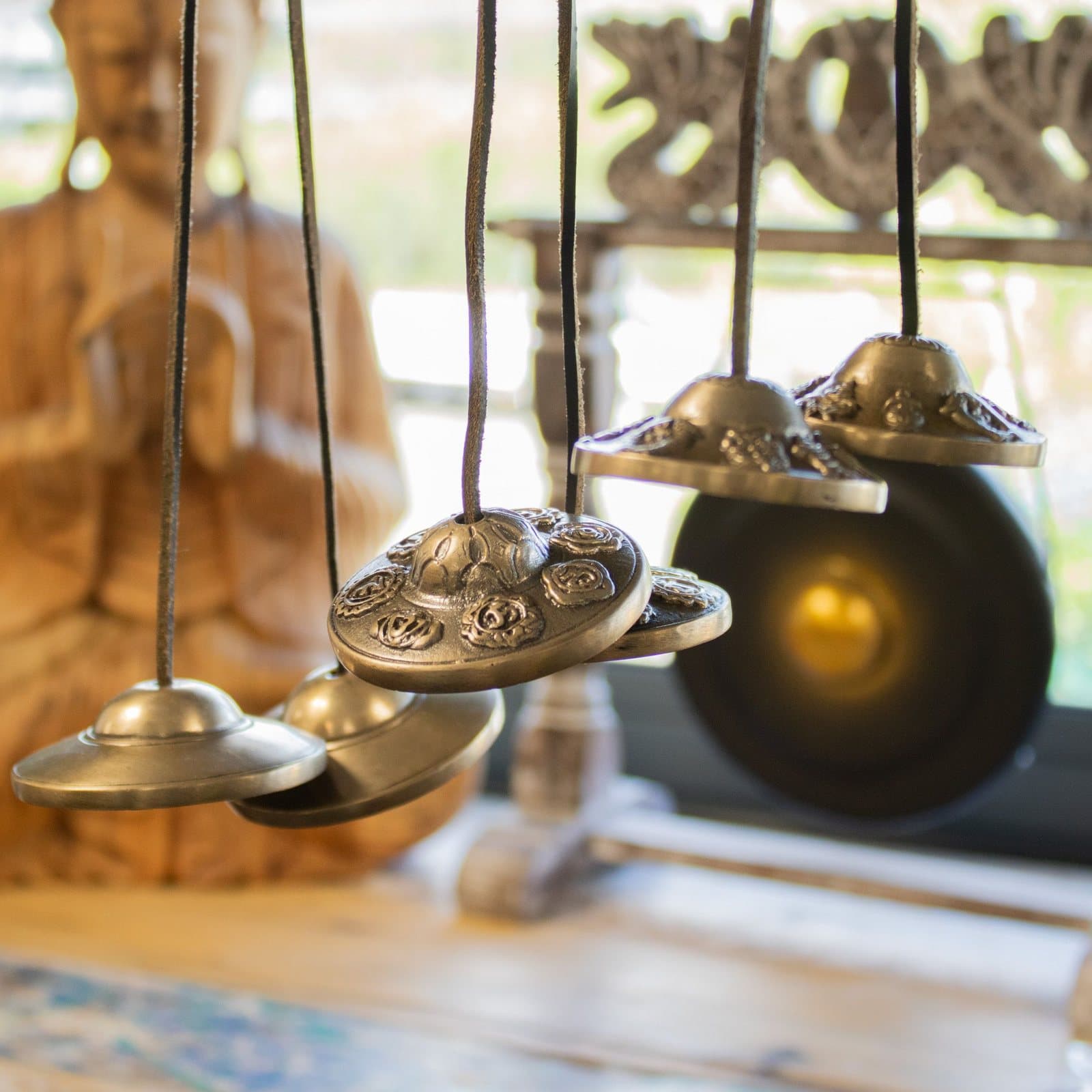 Pair of brass Tibetan tingsha bells